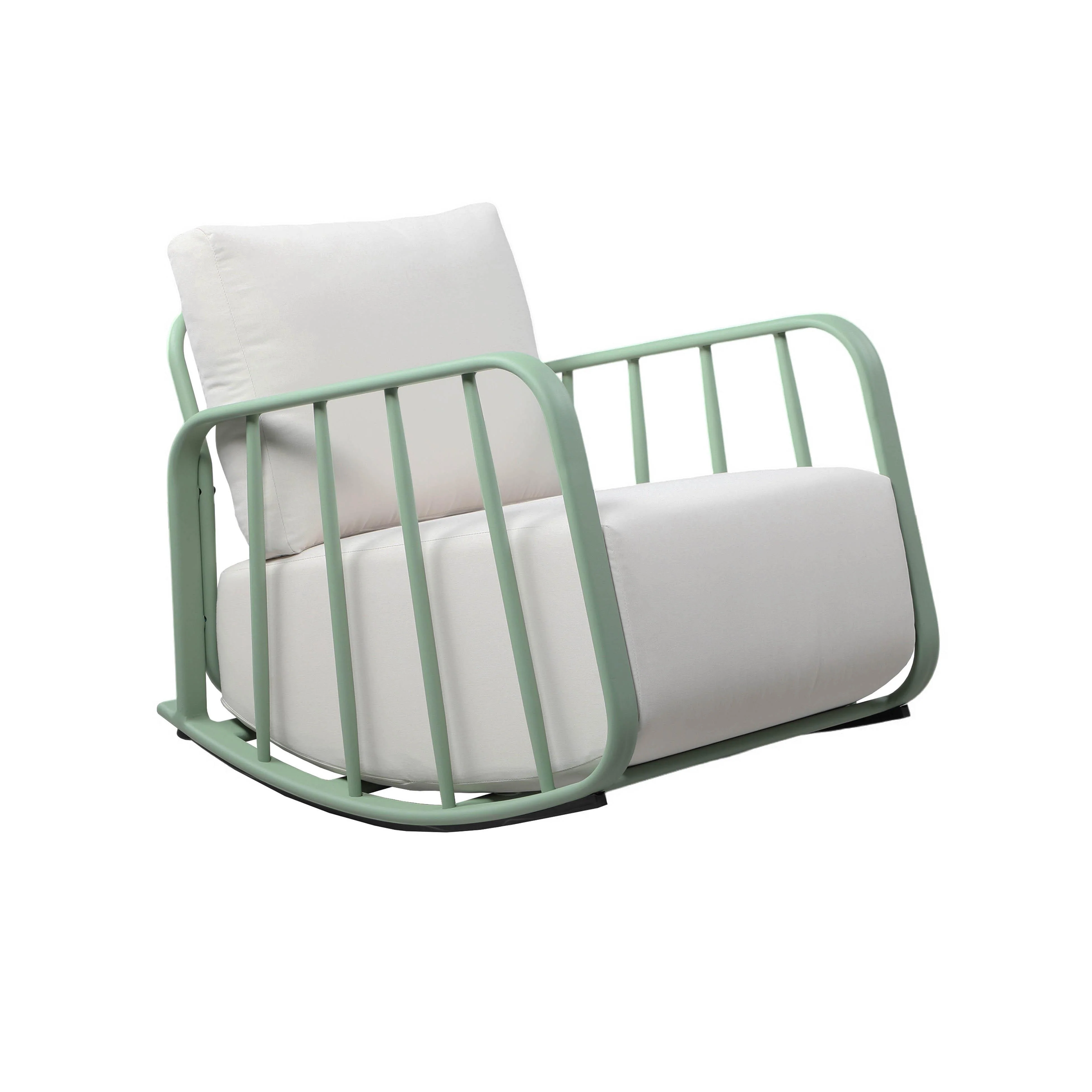 Violette Mint Green and Cream Outdoor Rocking Chair - Remutear