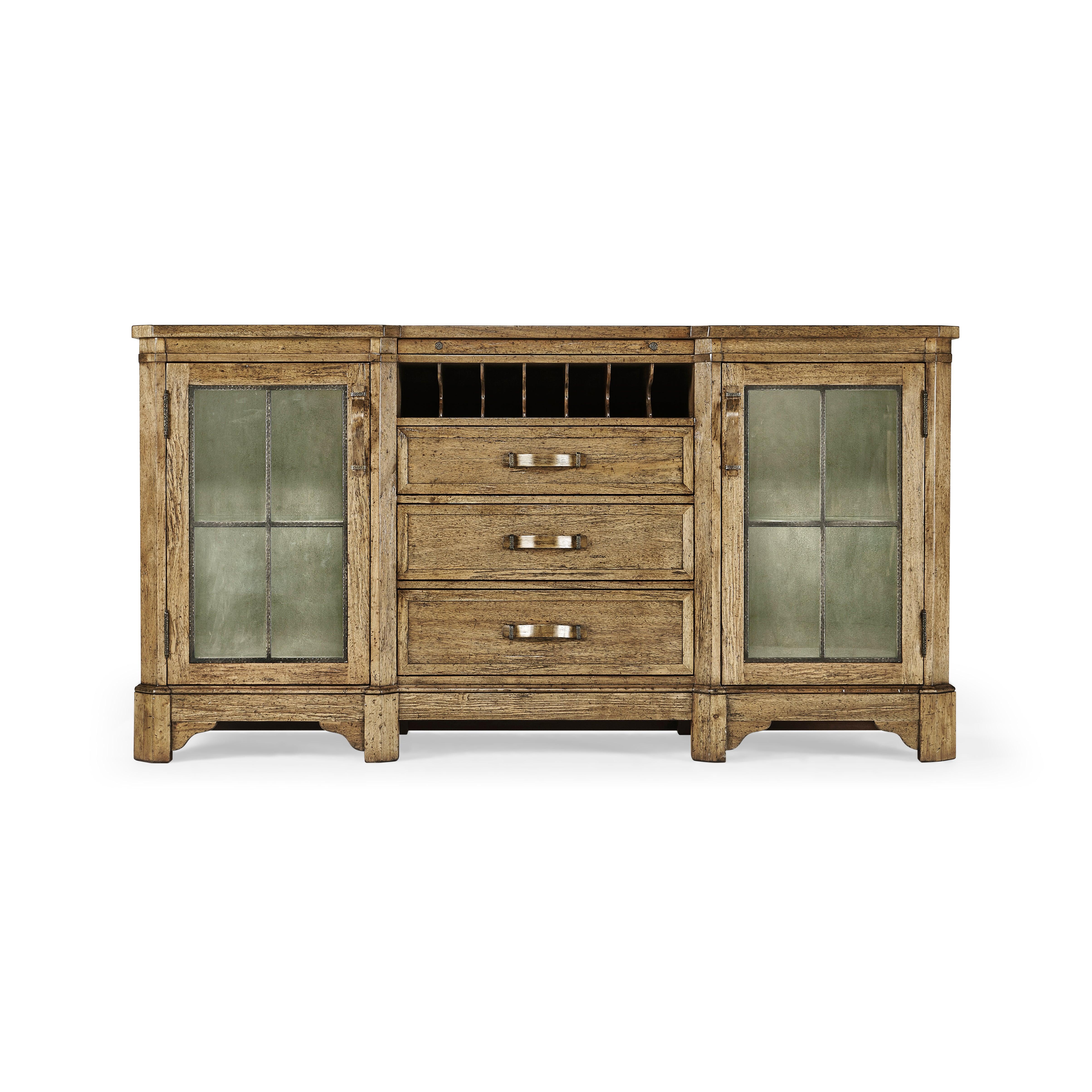 Medium Driftwood Cabinet with Wine Rack - Remutear