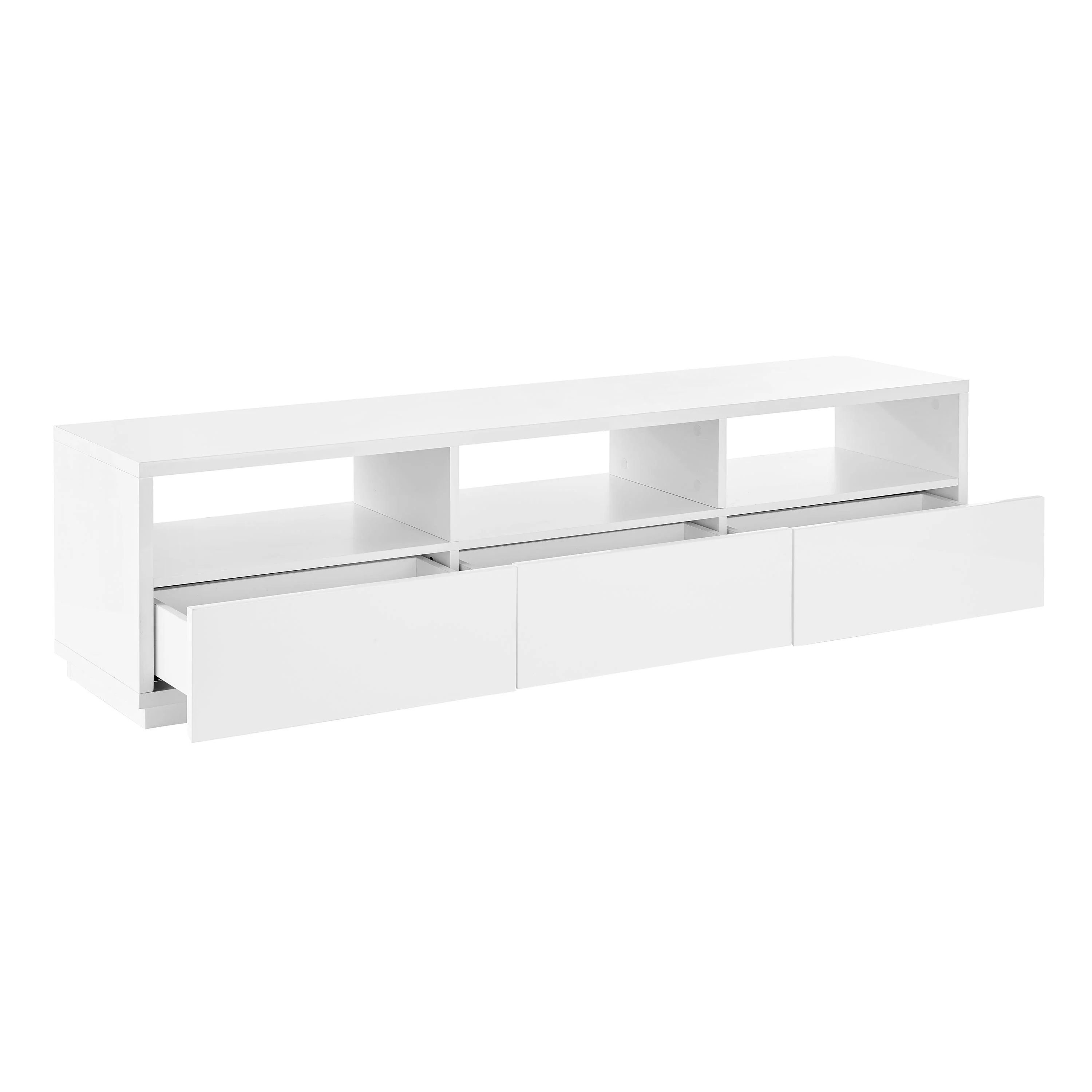 Tresero Media Stand in High Gloss White - Remutear