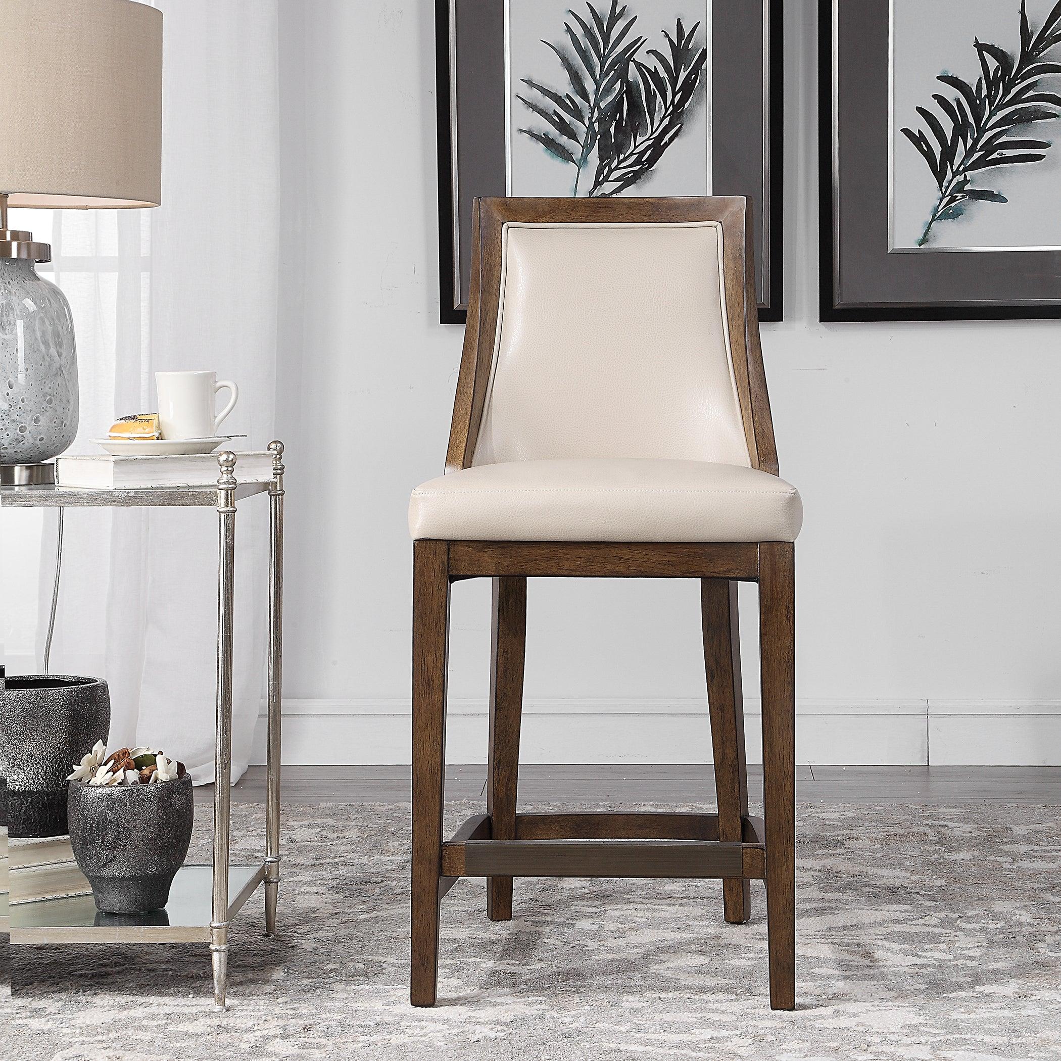 PURCELL LEATHER COUNTER STOOL - Remutear
