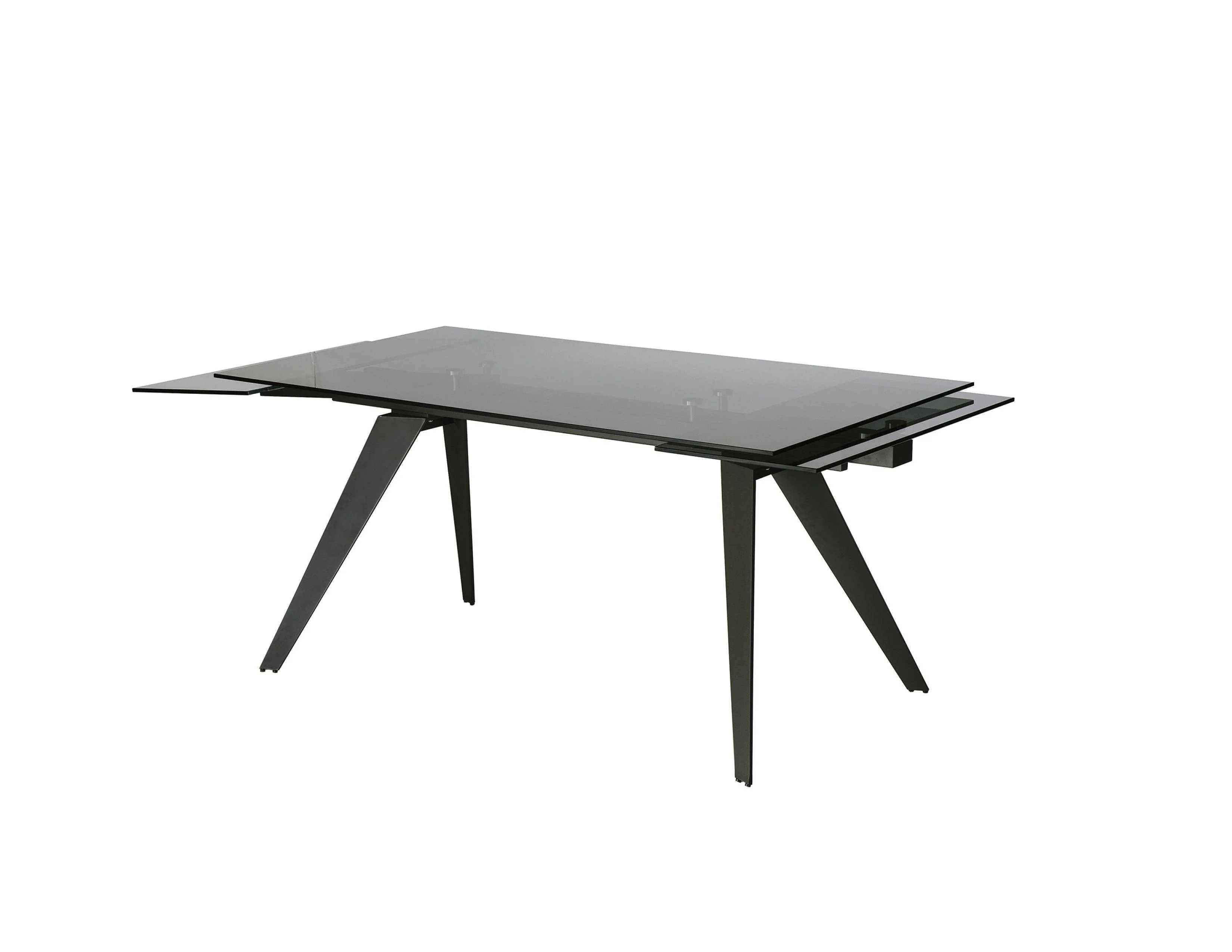 NOIRE Dining Table Double Extension Gunmetal Steel Base - Remutear