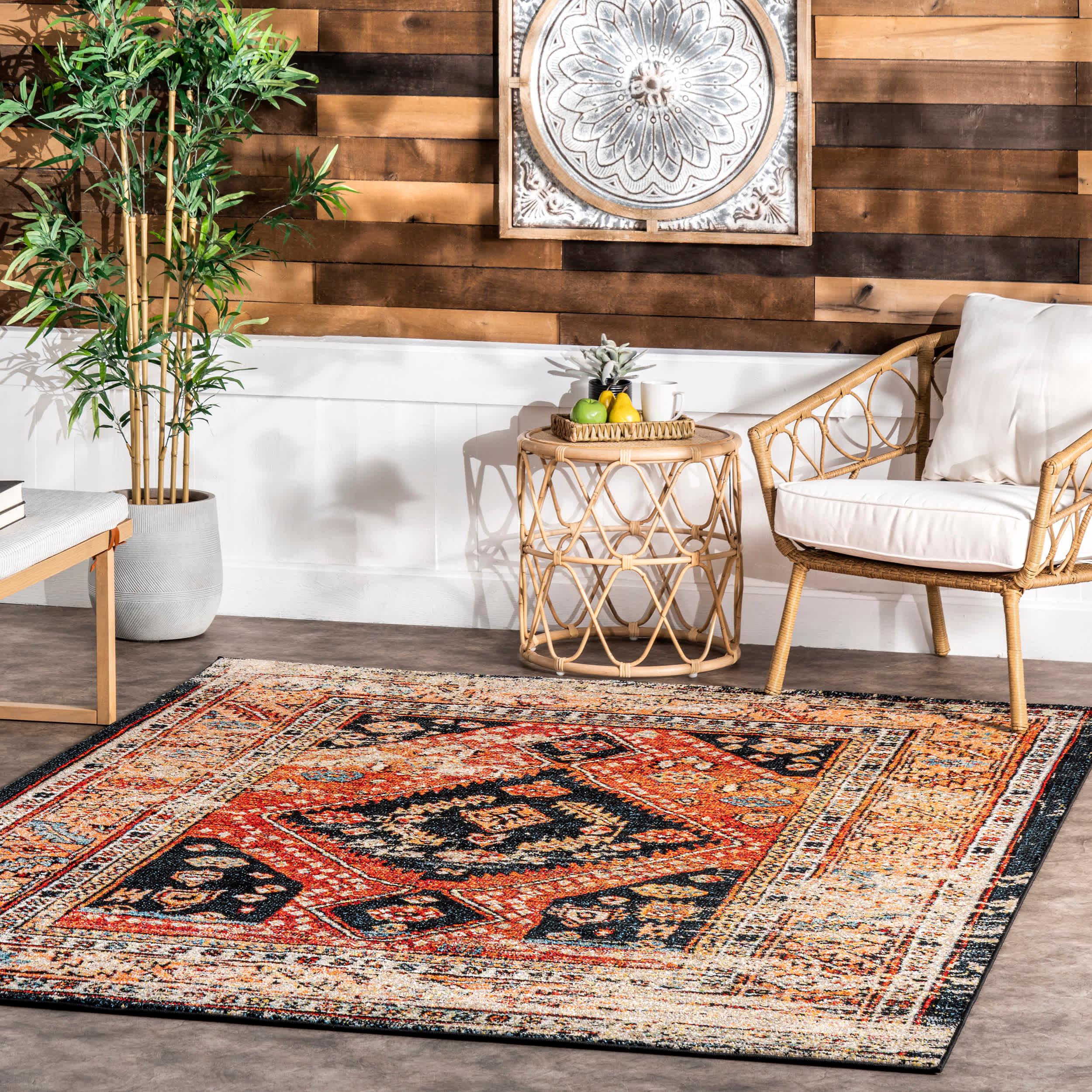Indoor/Outdoor Transitional Floral Jane Area Rug - Remutear