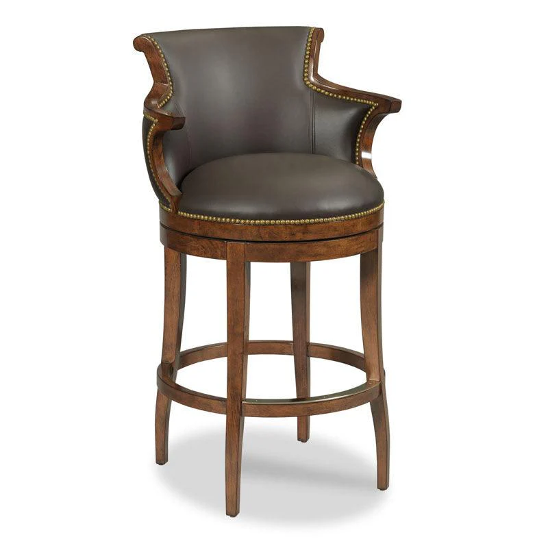 Swivel Leather Bar Stool - Remutear