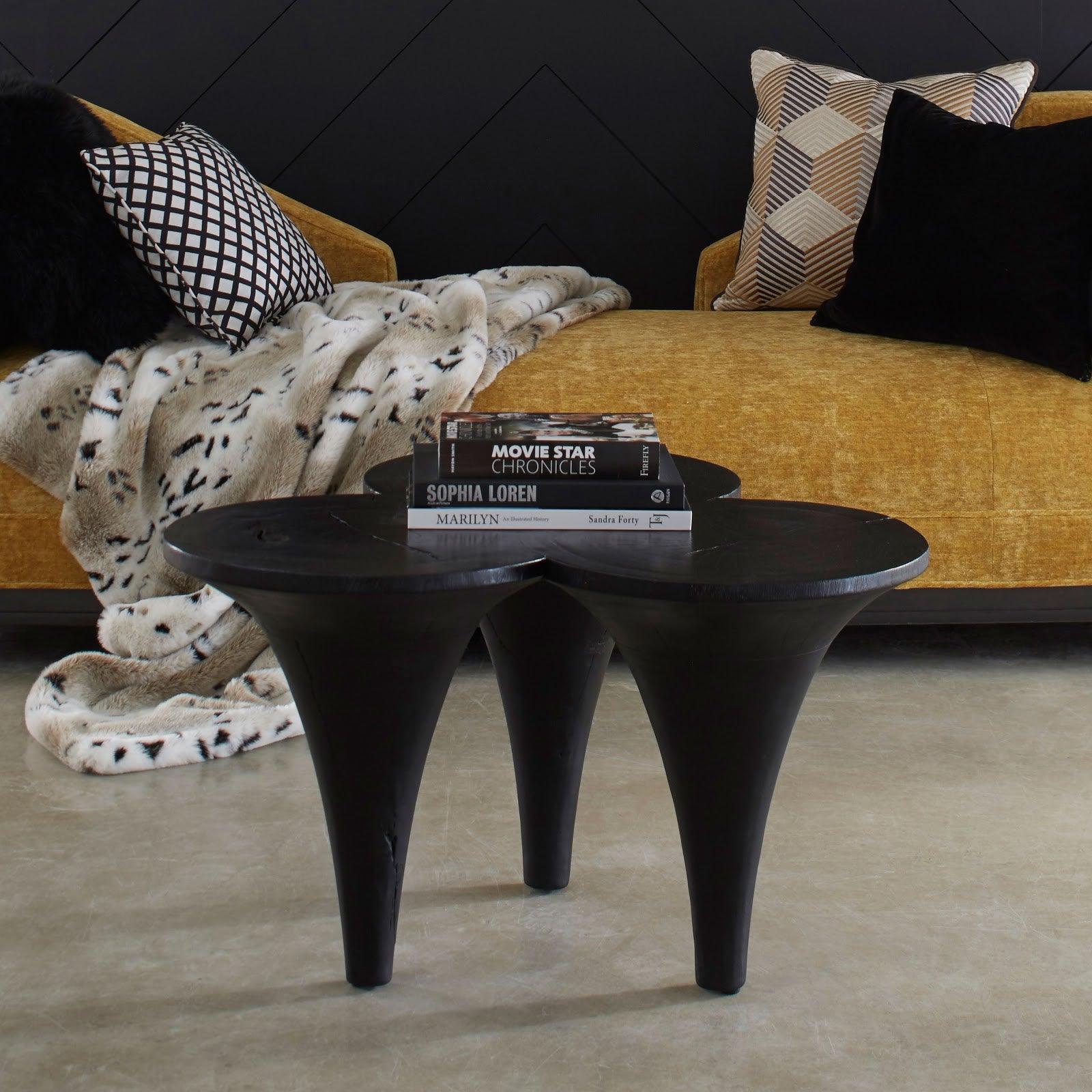 Marley Coffee Table, Chamcha Wood, Burnt Finish - Remutear