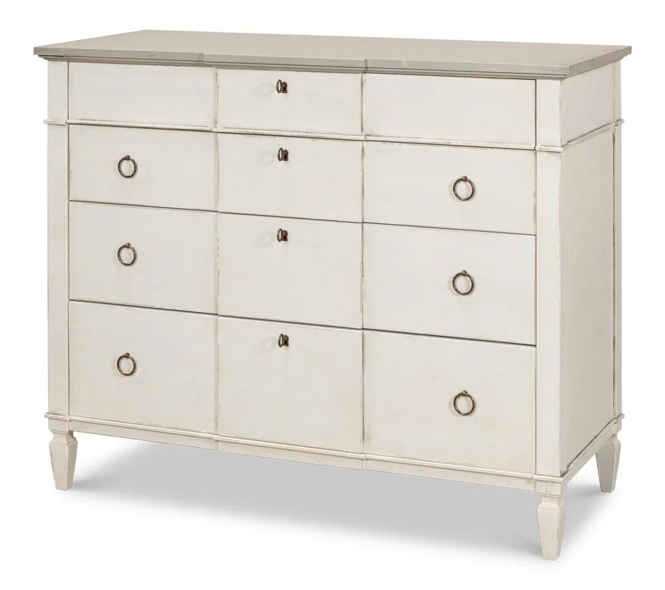 Azzalene Dresser Stucco Wht - Grey Quartz - Remutear