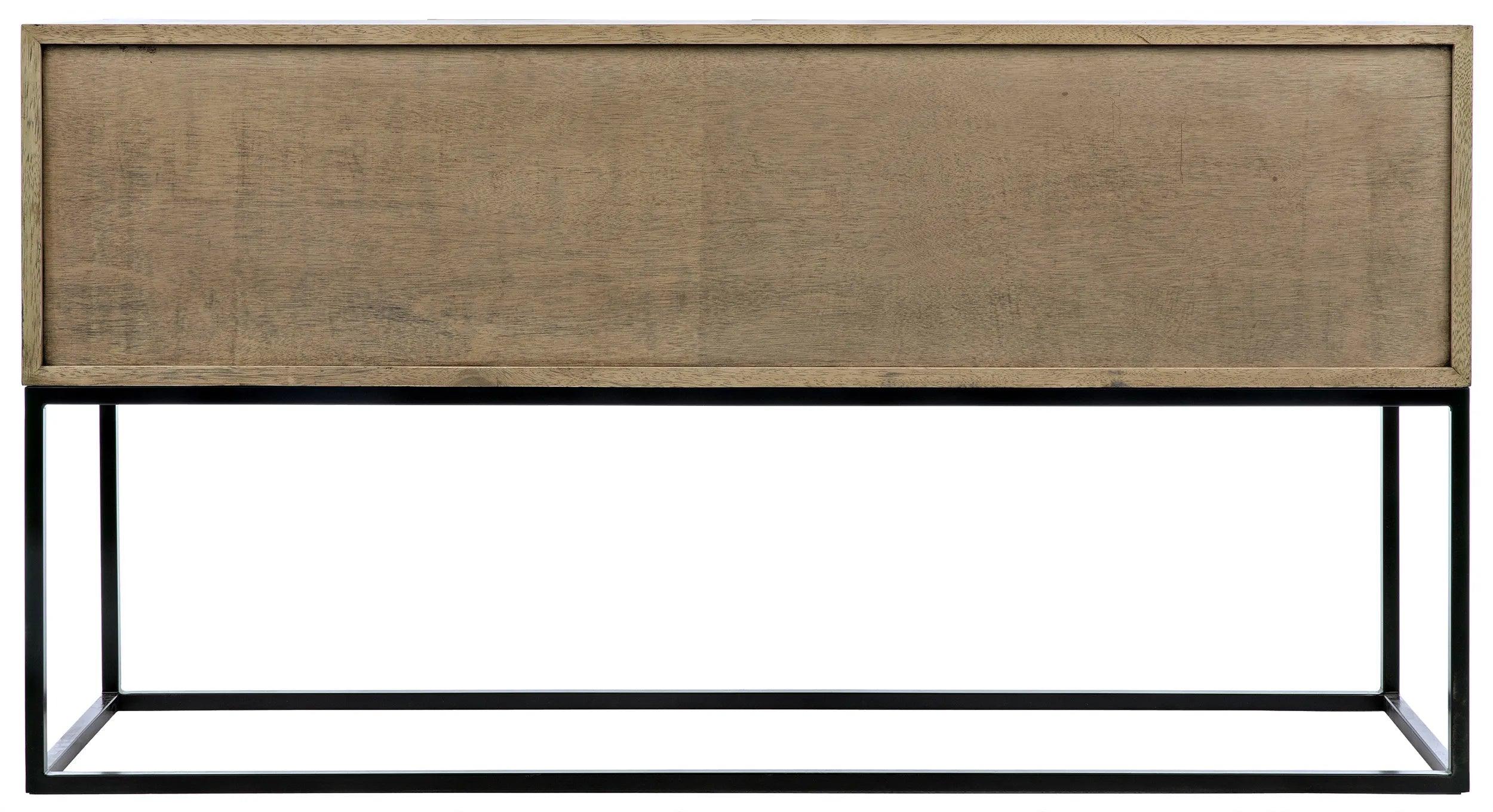 Zurich Console, Bleached Walnut with Steel - Remutear