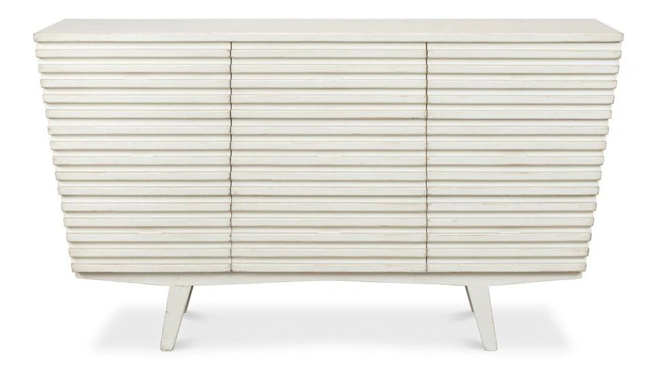 Ribbed 9 Drawer Commode - Antique White - Remutear