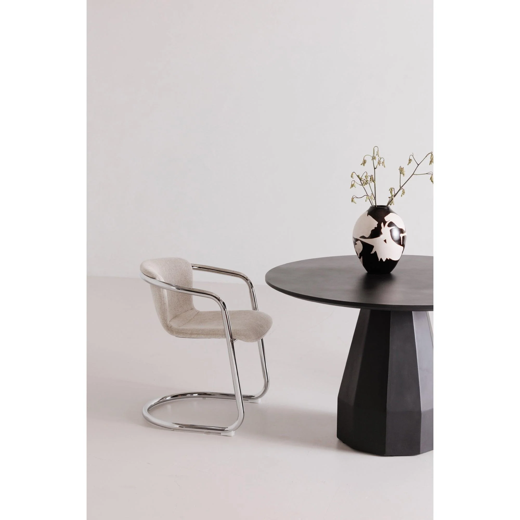 Freeman Chrome Frame Dining Chair Blended Cream - Set Of Two - Remutear