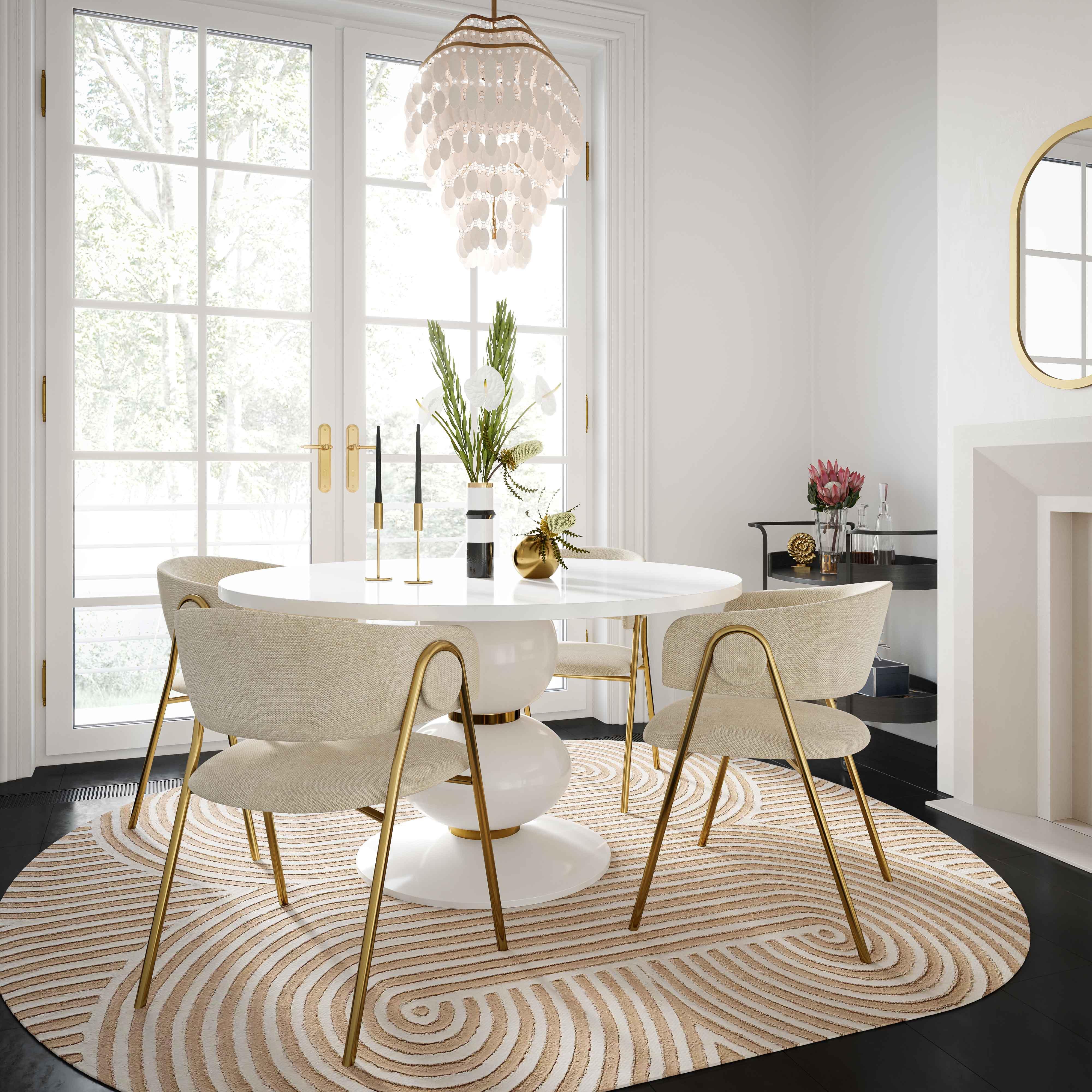 Lara Cream Dining Chair by Inspire Me! Home Decor - Set of 2 - Remutear