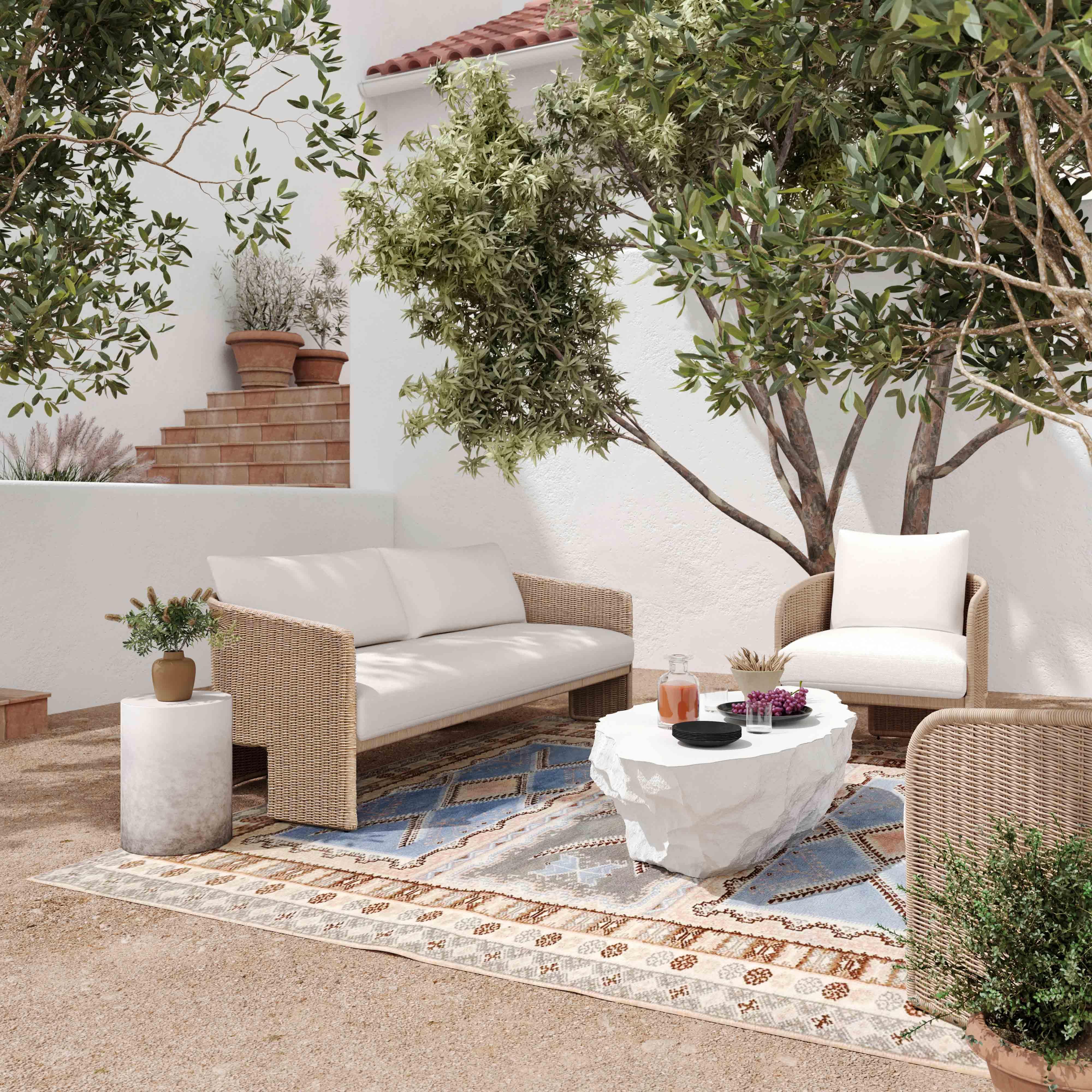 Alexa Cream Outdoor Sofa - Remutear