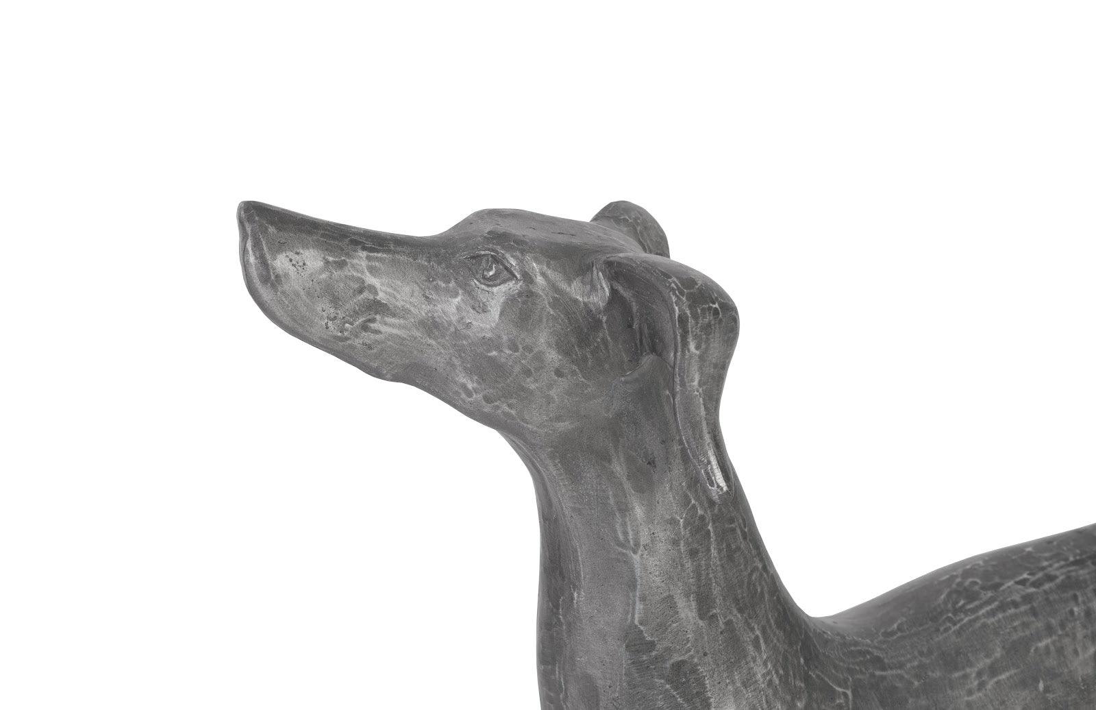 Prancing Dog Sculpture, Black/Silver, Aluminum - Remutear
