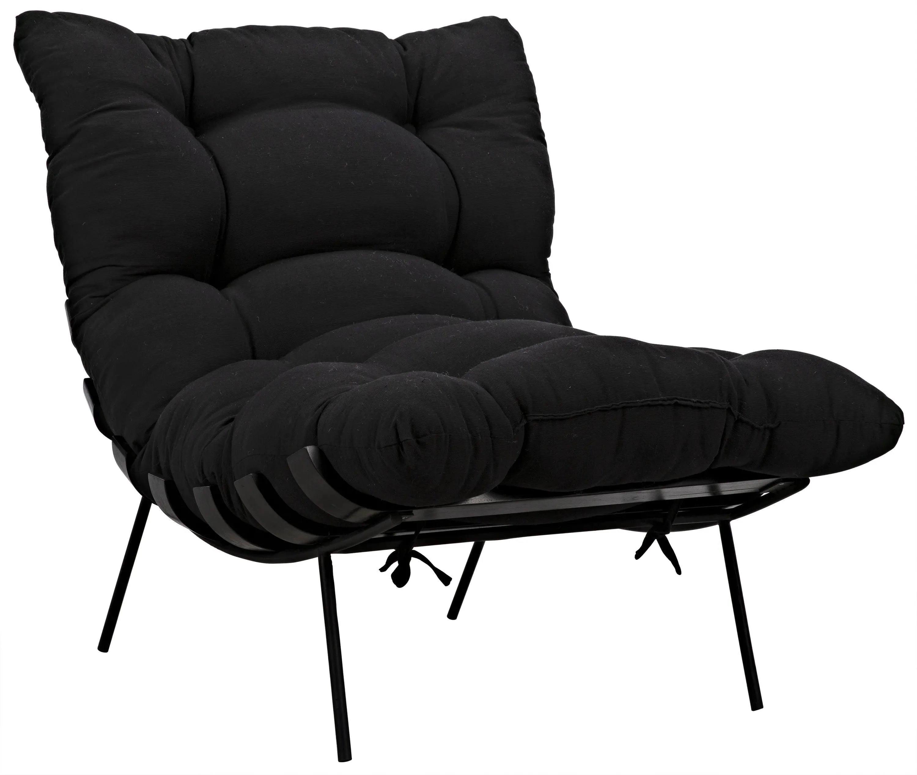 Hanzo Chair with Steel Legs, Charcoal Black - Remutear