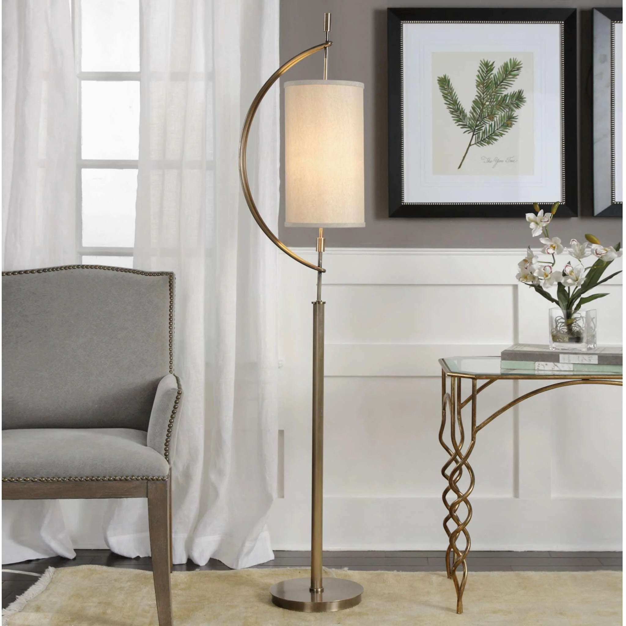 Balaour Antique Brass Floor Lamp - Remutear