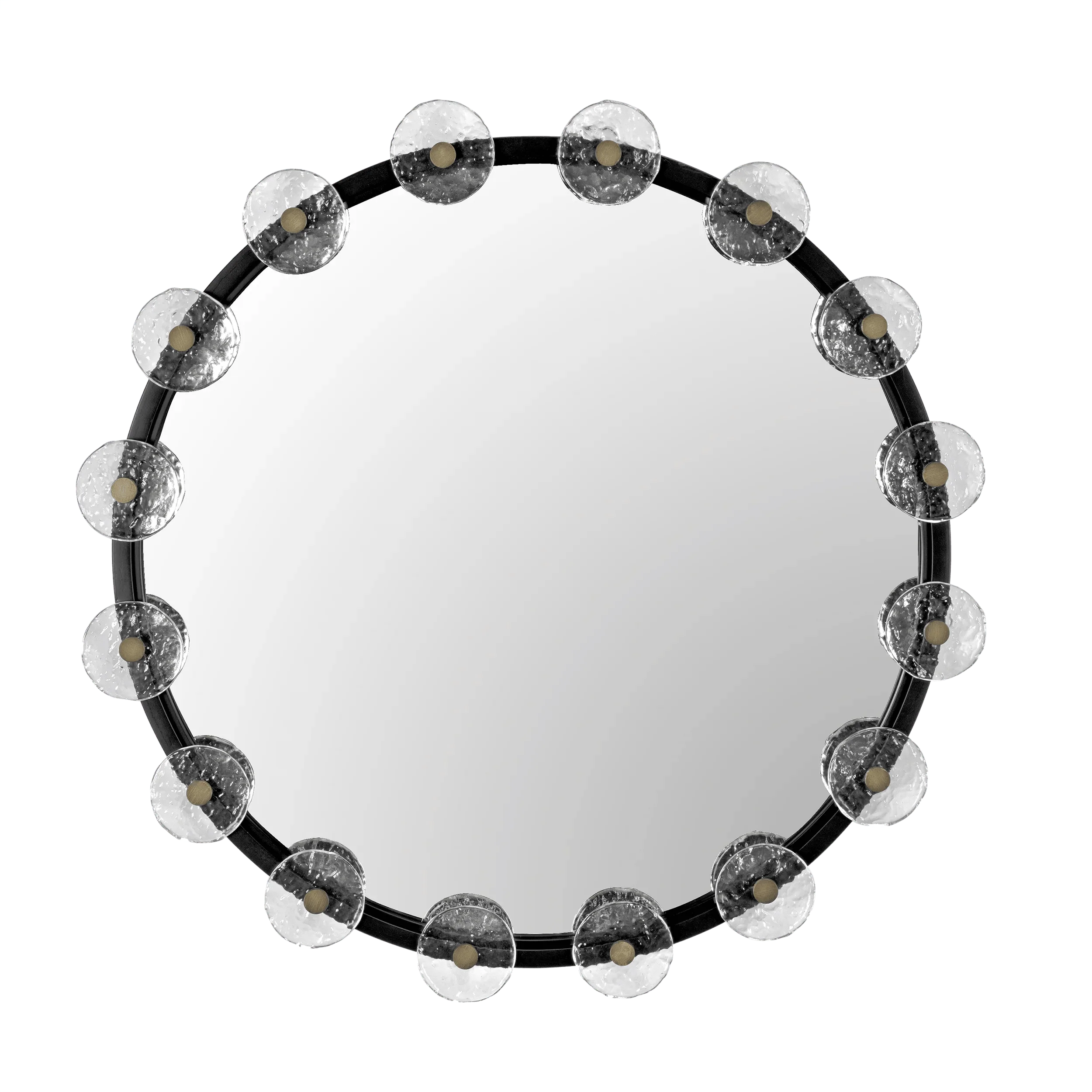 Moira Mirror with Glass Details, Black Metal - Remutear