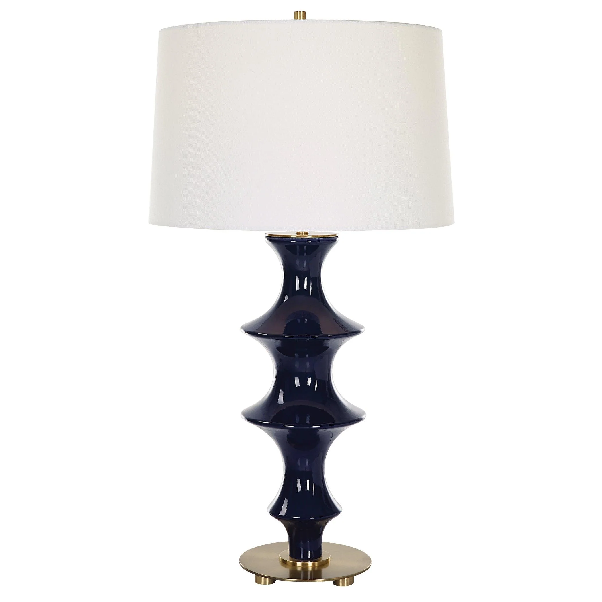 Coil Sculpted Blue Table Lamp - Remutear