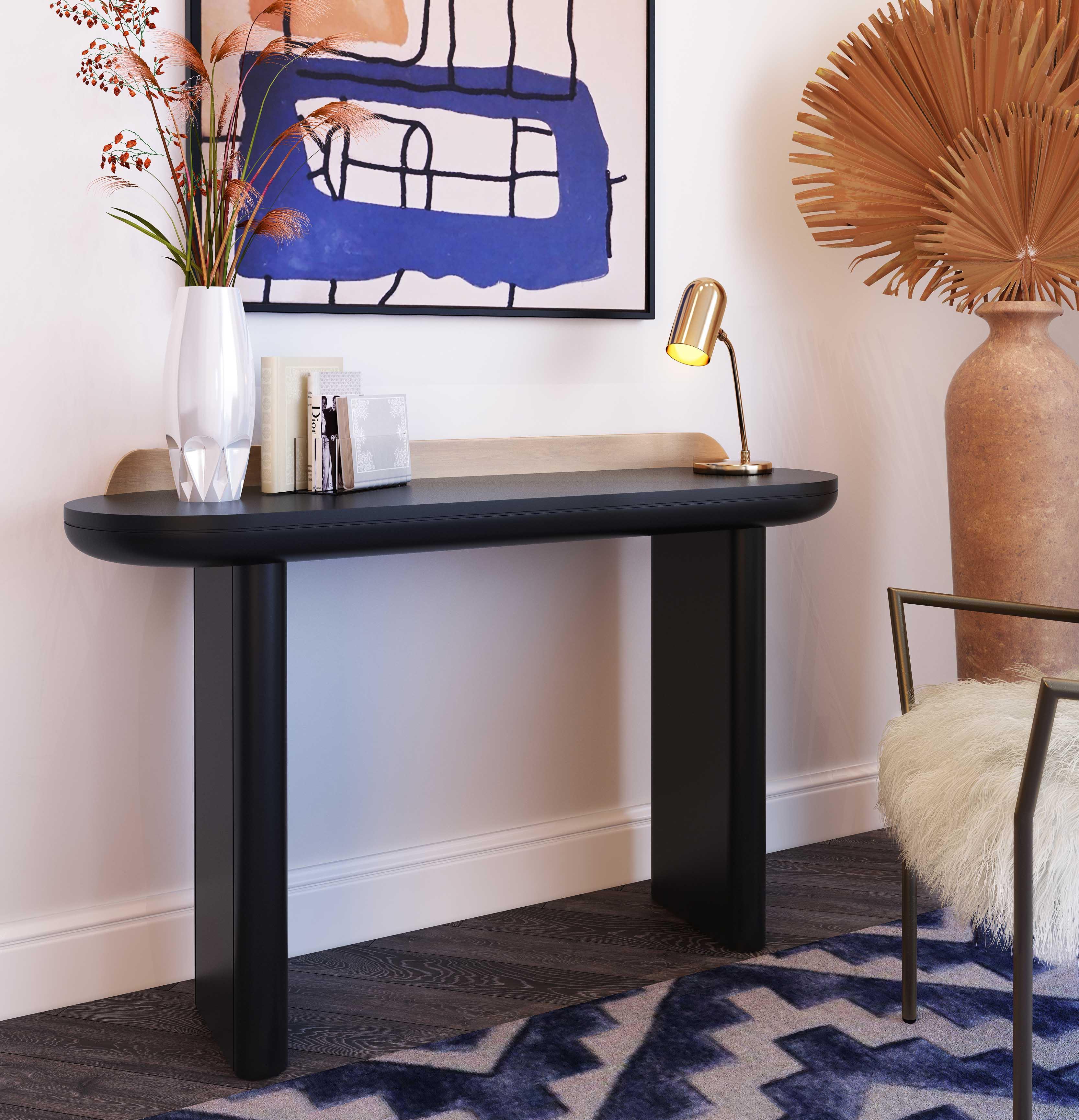 Braden Black Desk/Console Table - Remutear