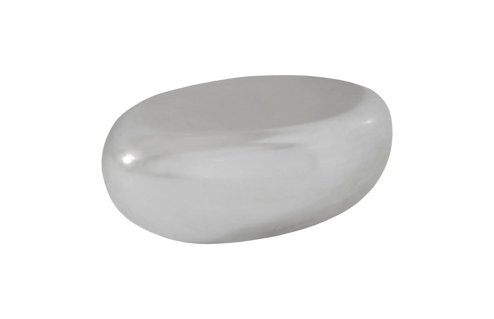 River Stone Coffee Table, Small, Silver Leaf - Remutear