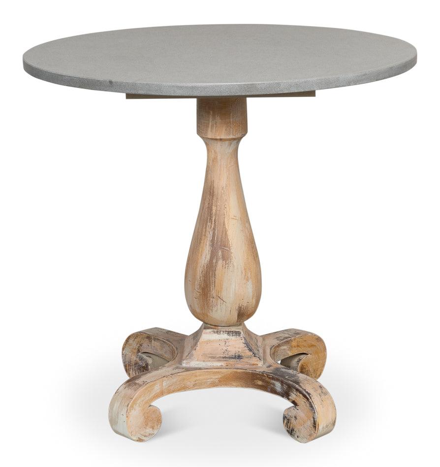 Bistro Table - Ant. Oak - Grey Stone Top - Remutear