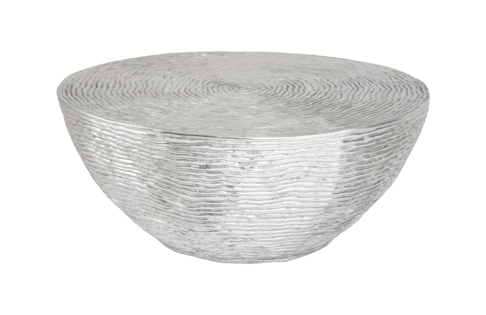 Ripple Coffee Table, Resin, Silver Leaf with Antiquing - Remutear
