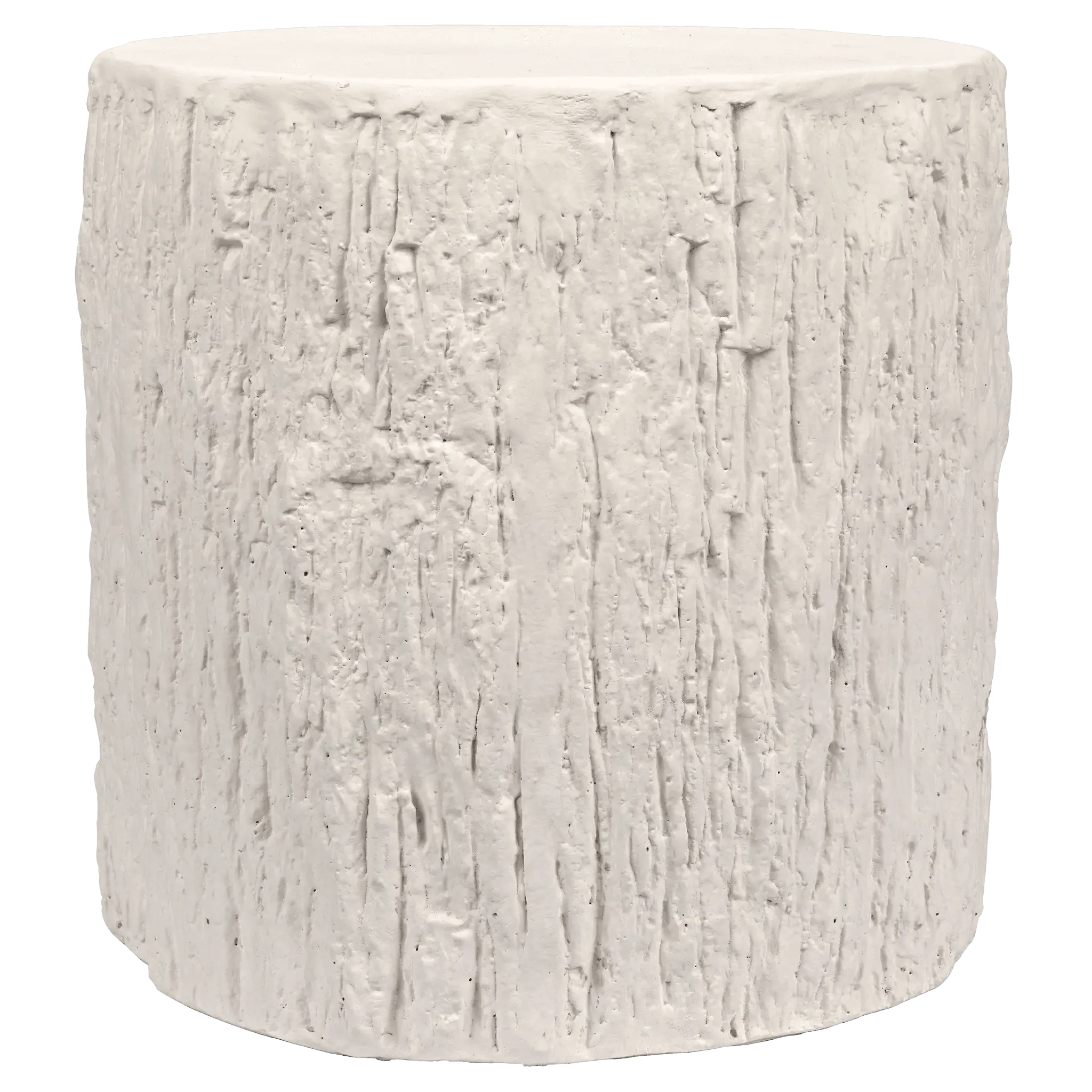 Trunk Side Table, White Fiber Cement - Remutear
