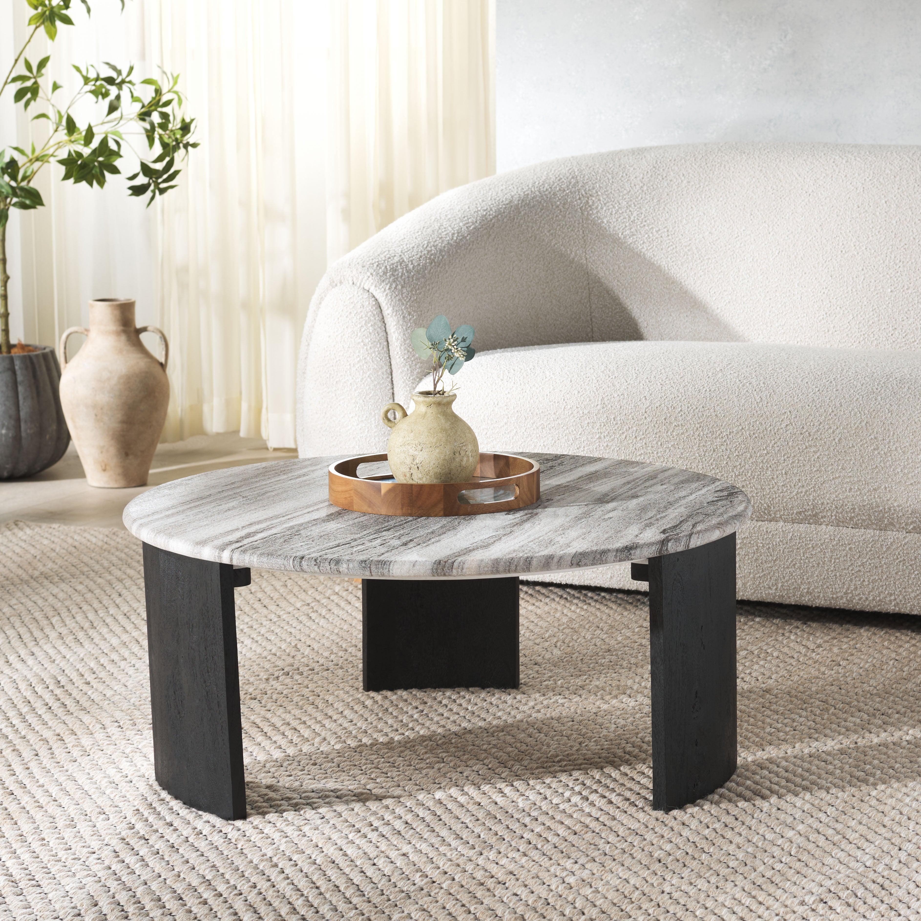 Dannica Round Marble Top Coffee Table - Remutear