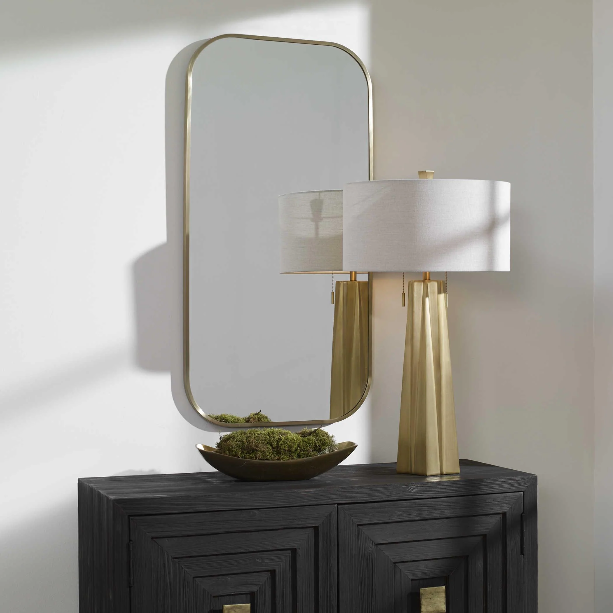 TAFT PLATED BRASS MIRROR - Remutear