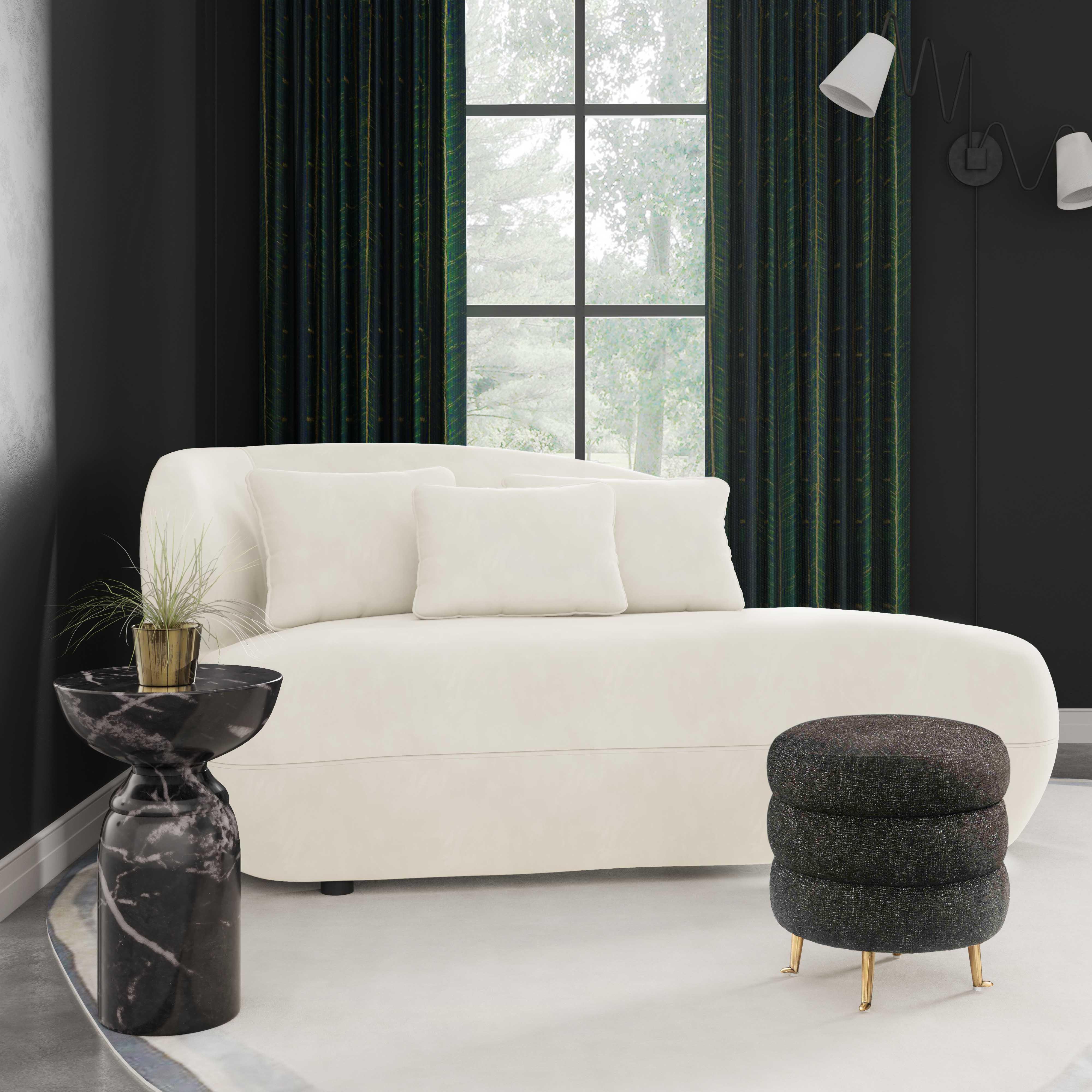 Galet Cream Velvet Chaise - Remutear