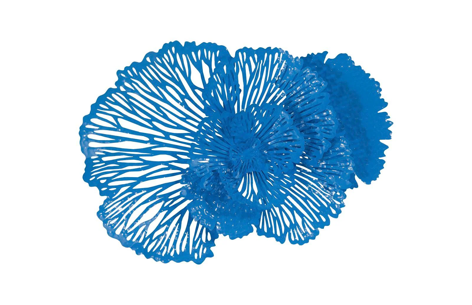 Flower Wall Art, Medium, Blue, Metal - Remutear