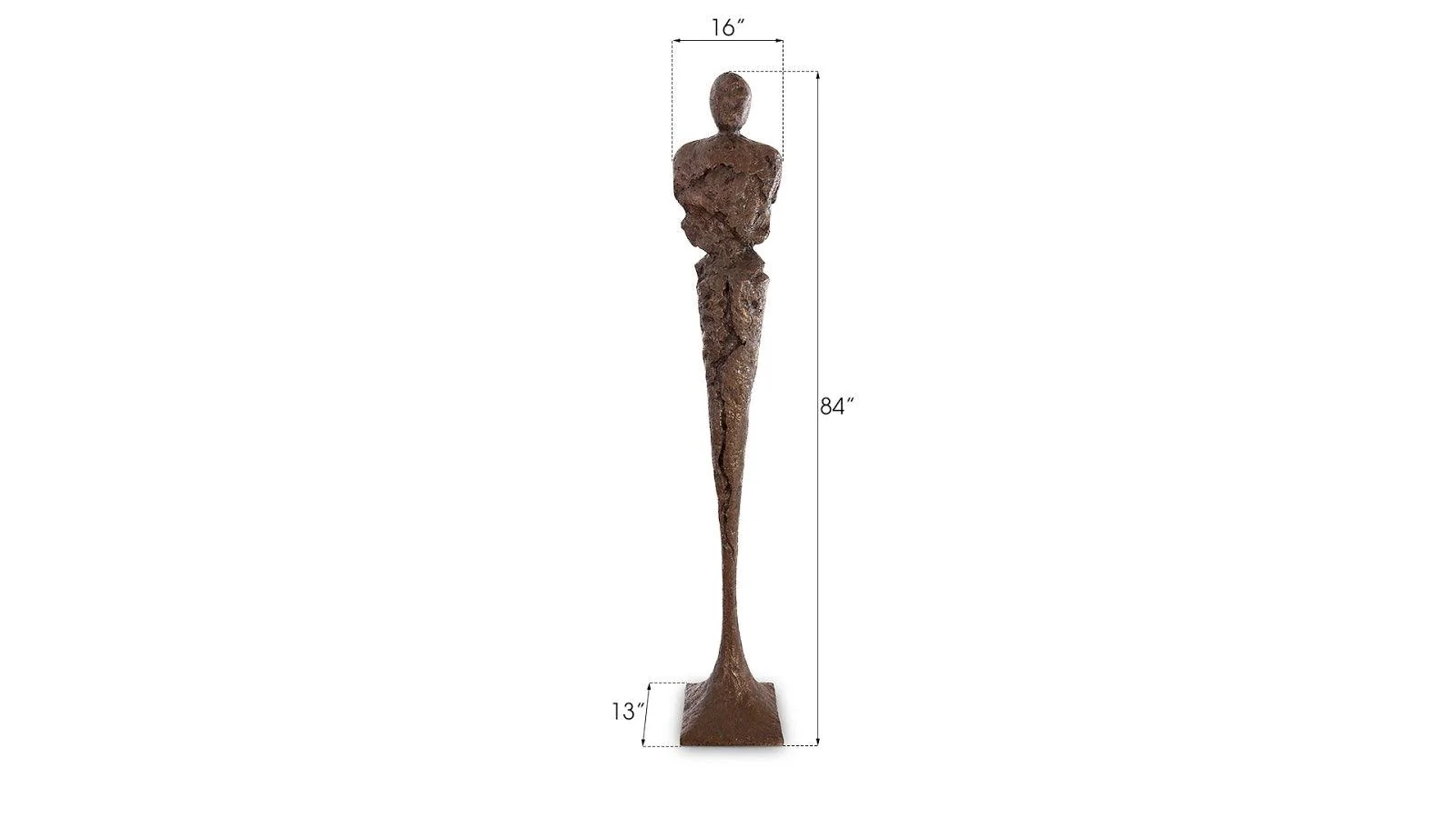 Tall Chiseled Male Sculpture, Resin, Bronze Finish - Remutear