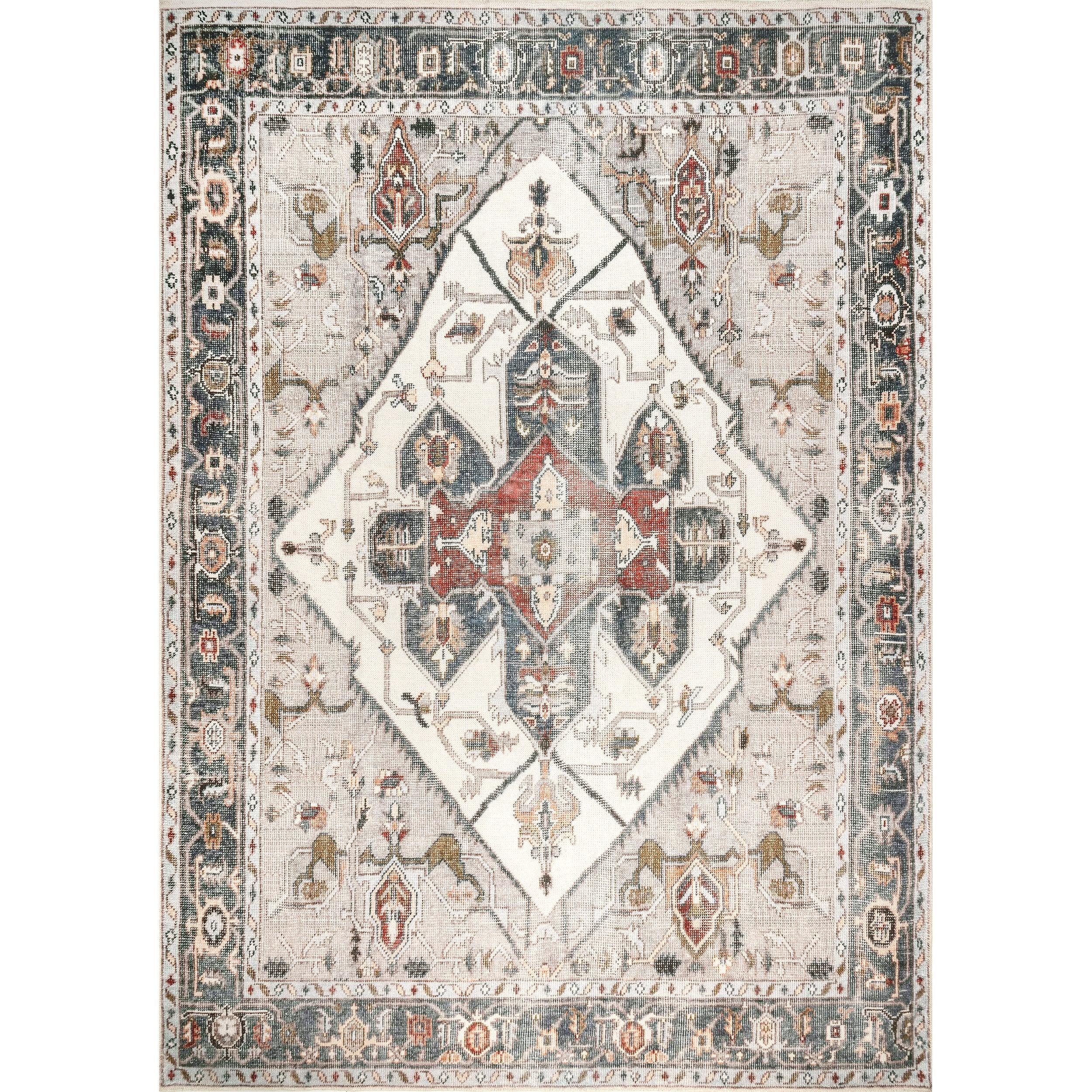 Mali Machine Washable Traditional Medallion Area Rug - Remutear