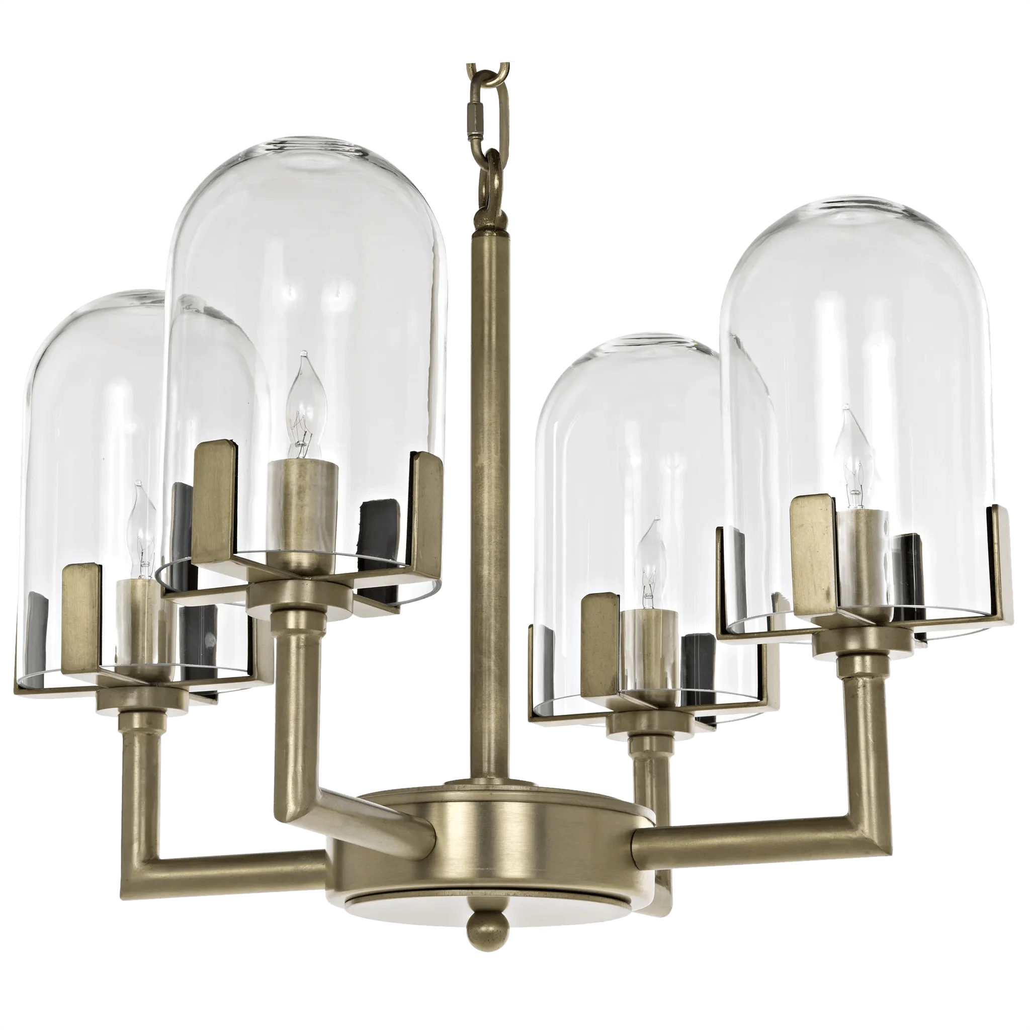 Bistro Chandelier, Antique Brass - Remutear