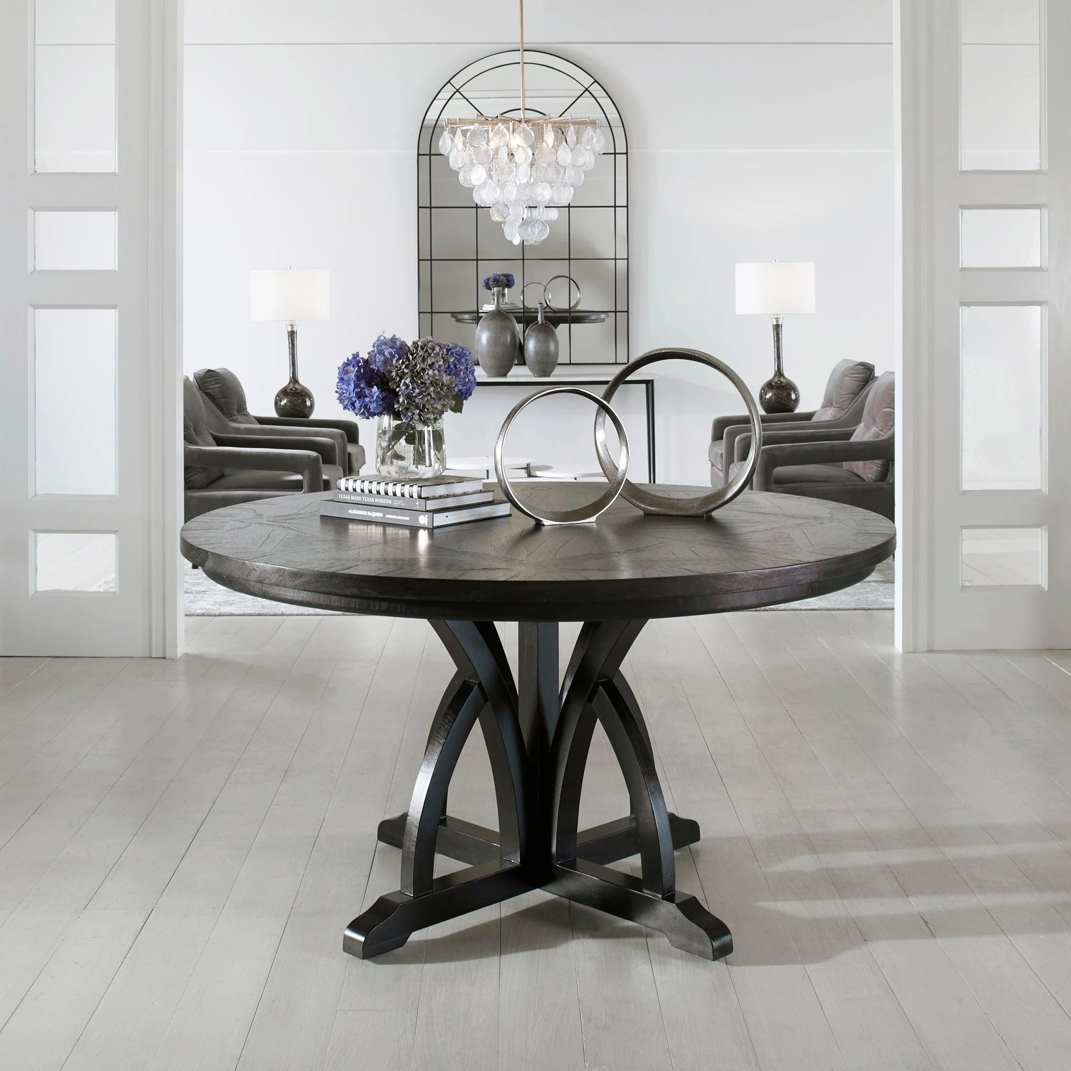 MAIVA ROUND BLACK DINING TABLE - Remutear
