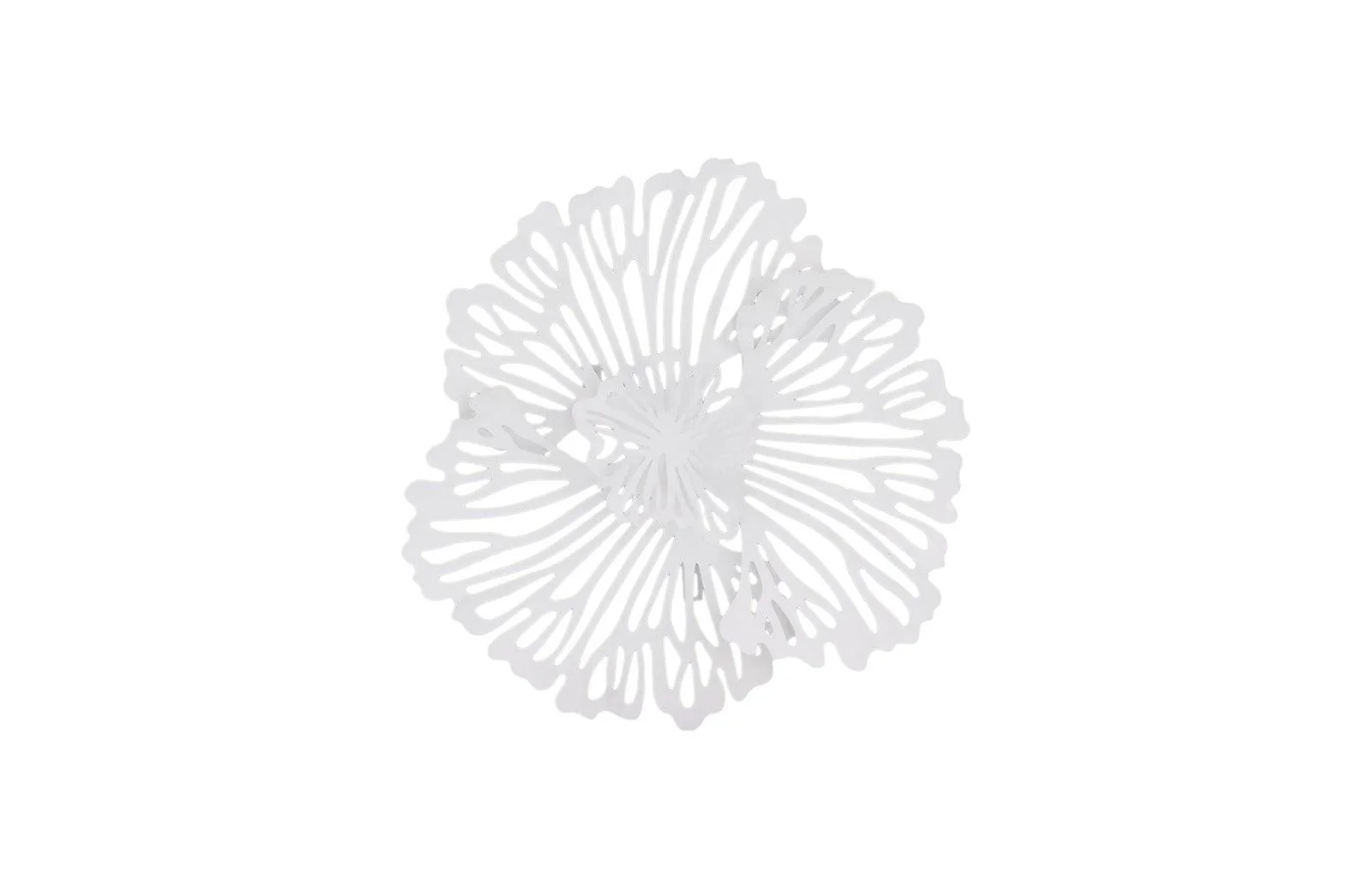 Flower Wall Art, Extra Small, White, Metal - Remutear