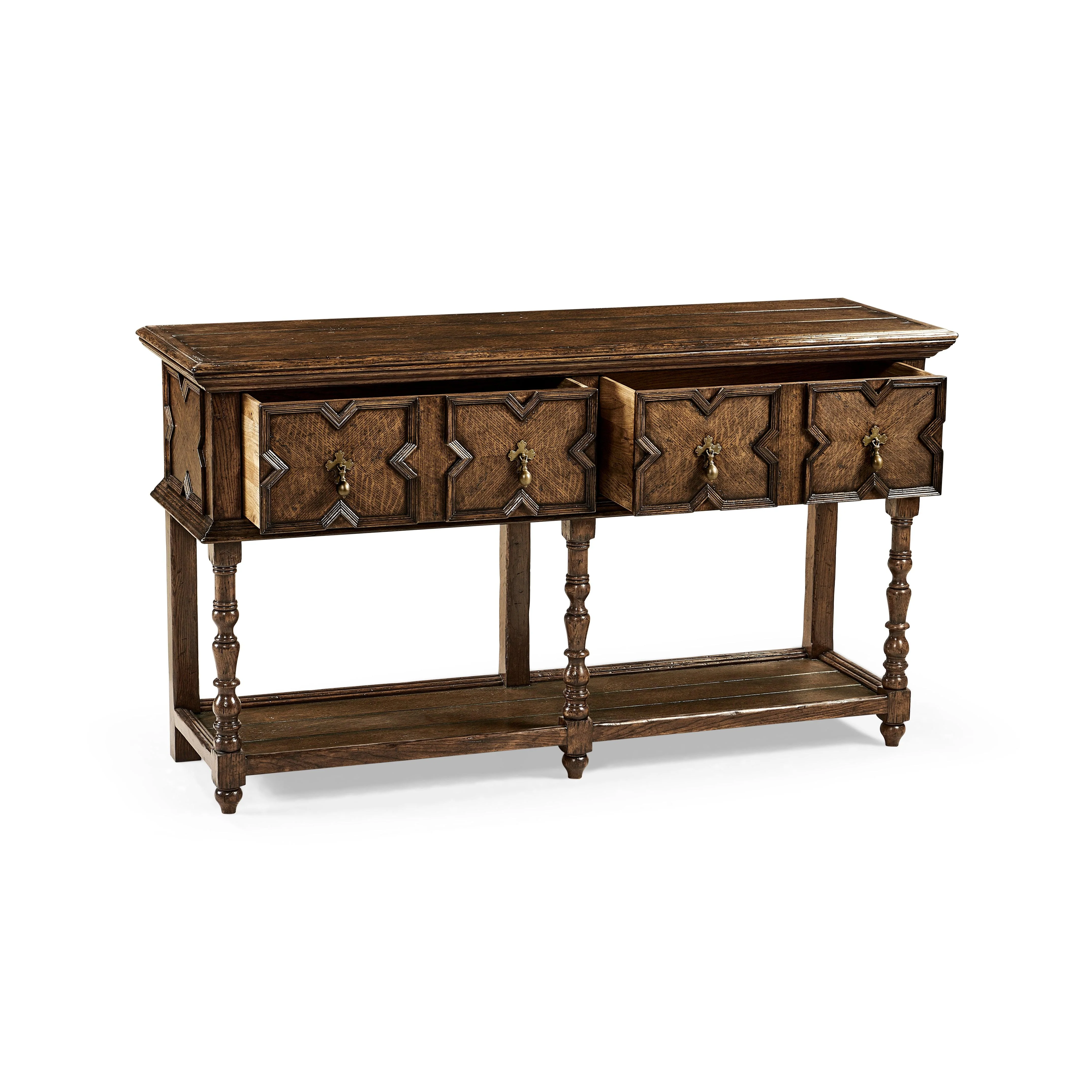Country Farmhouse Tudor Style Dark Oak Buffet - Remutear