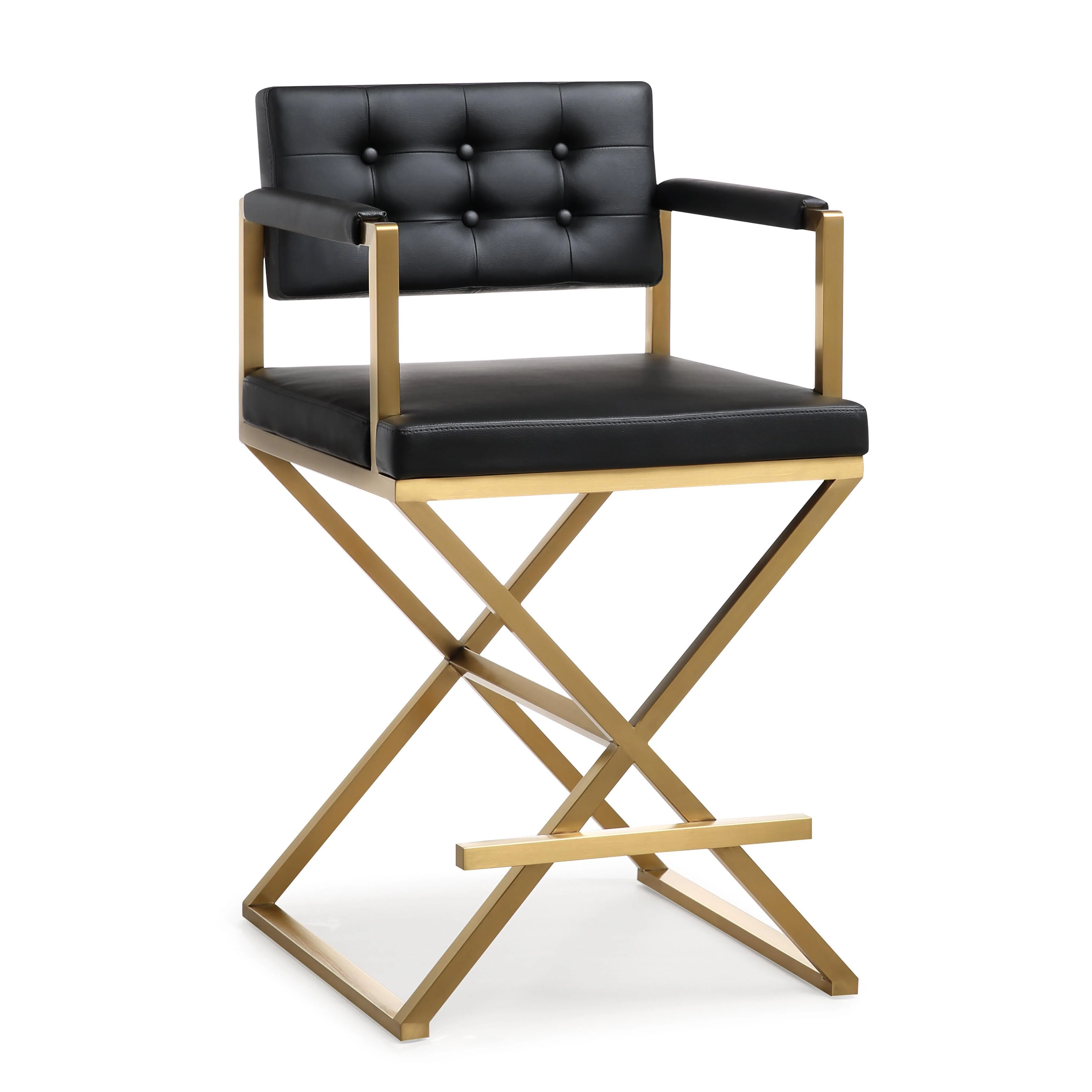 Director Black Gold Steel Counter Stool - Remutear