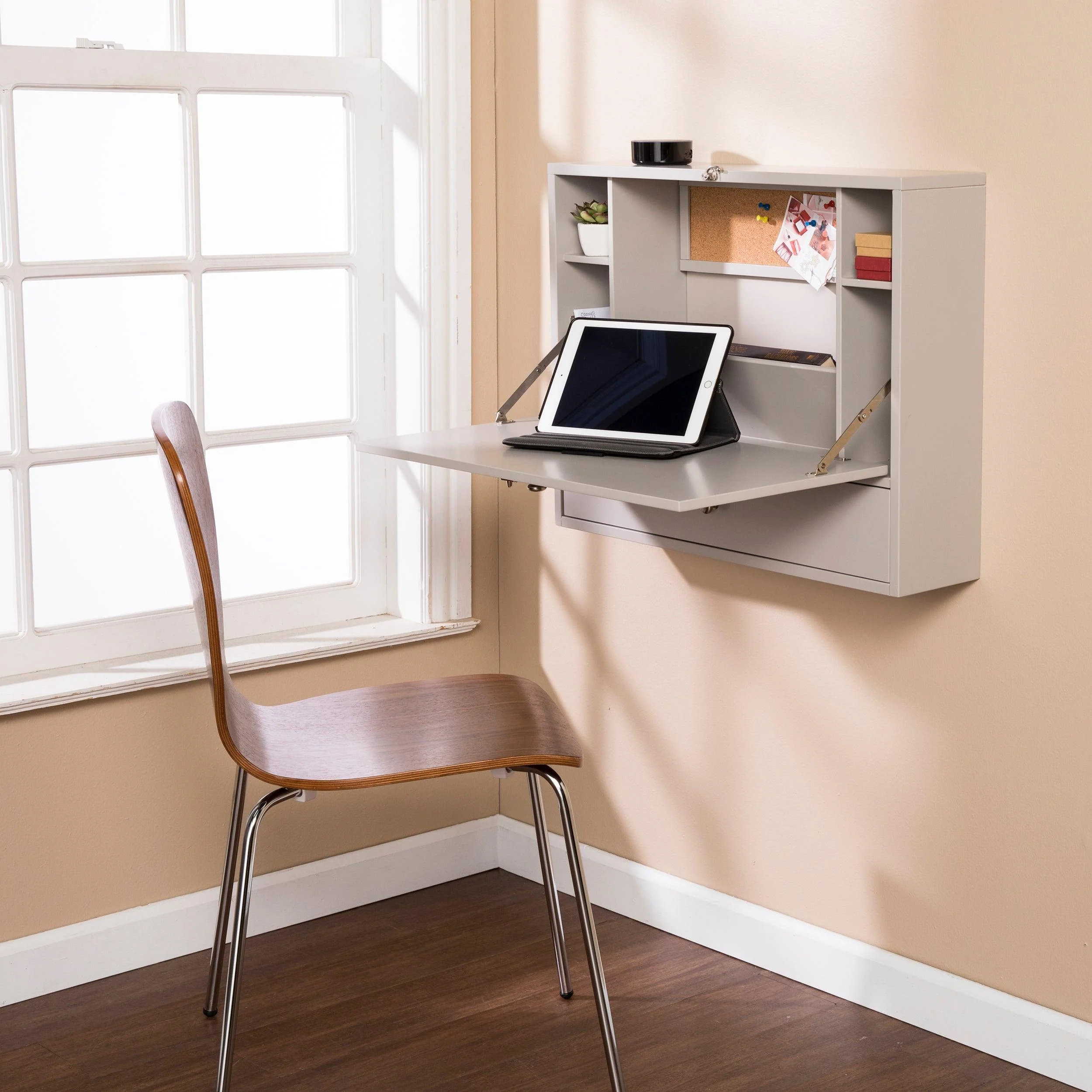 Benwick Wall Mount Laptop Desk - Universal Style- Gray - Remutear