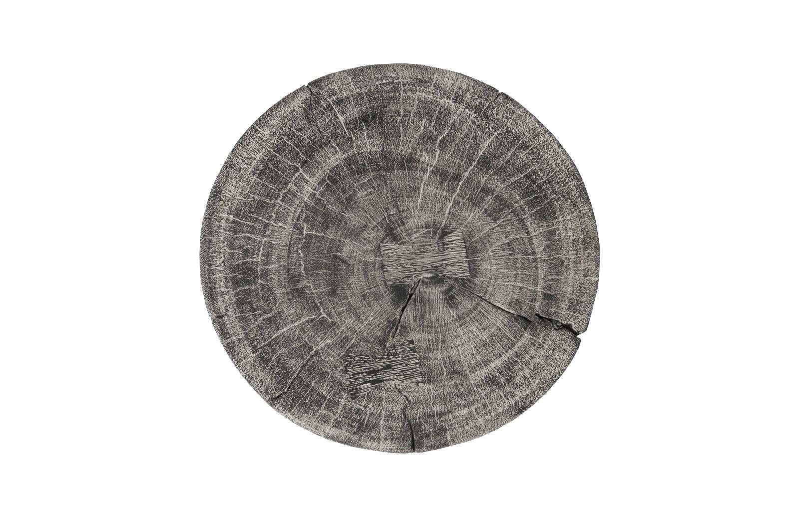 Curved Wood Stool, Thin, Gray Stone - Remutear