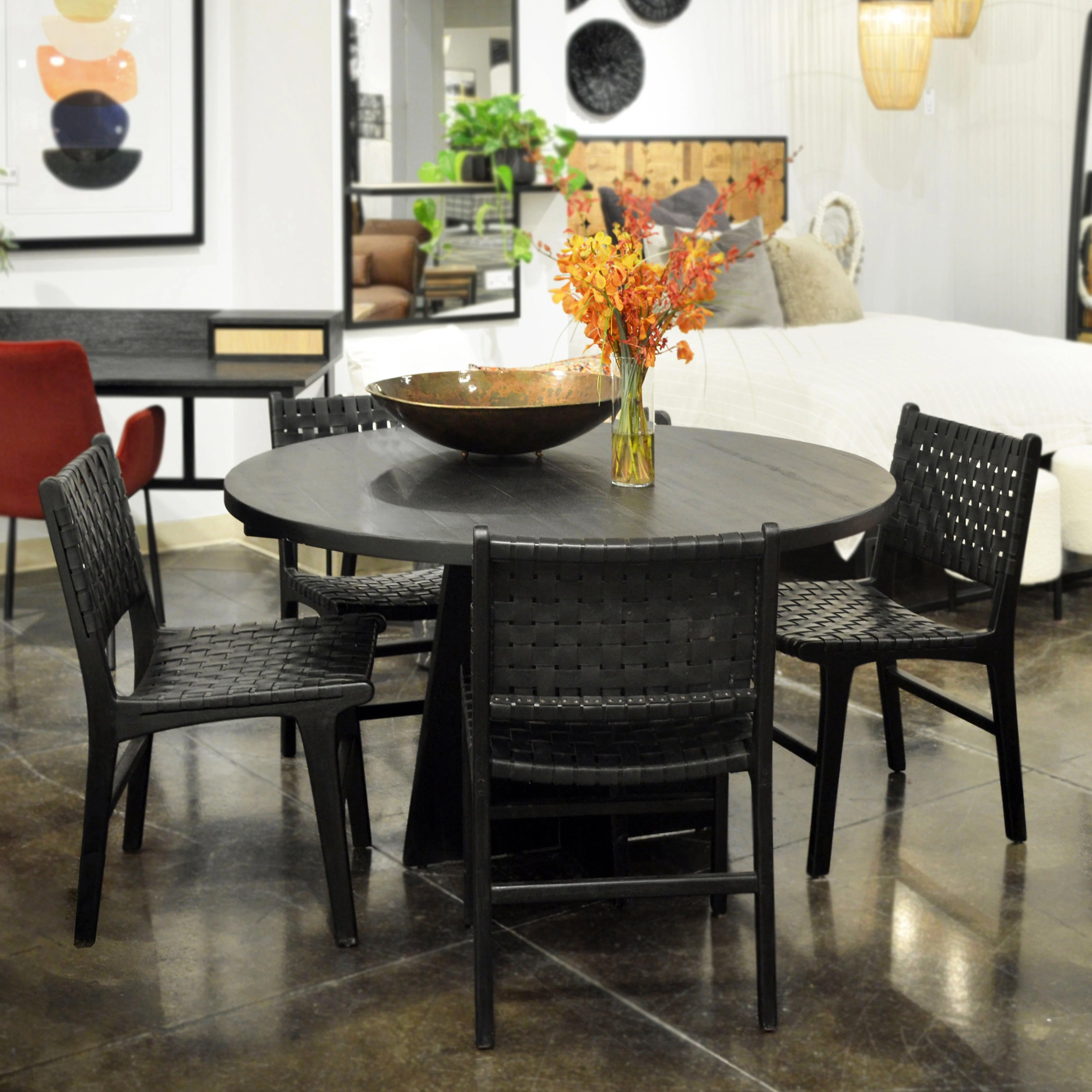 Dalen Dining Chair Black Leather Blk Frame - Remutear