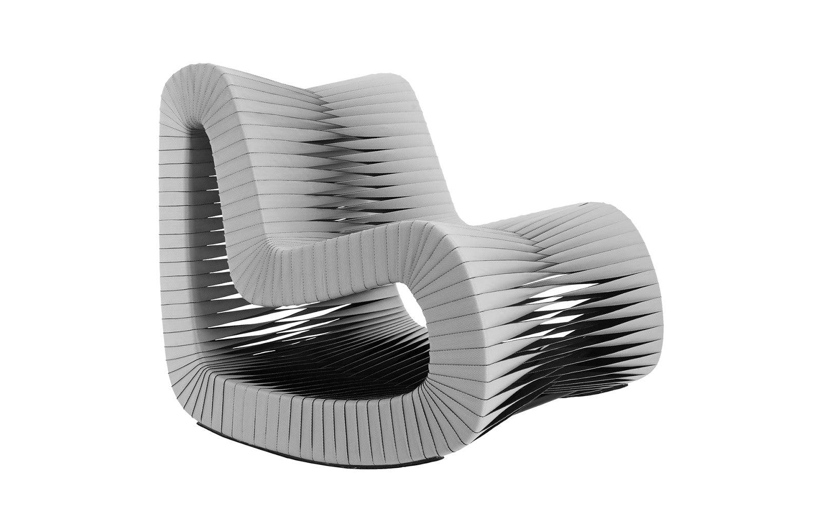 Seat Belt Rocking Chair, Gray/Black - Remutear