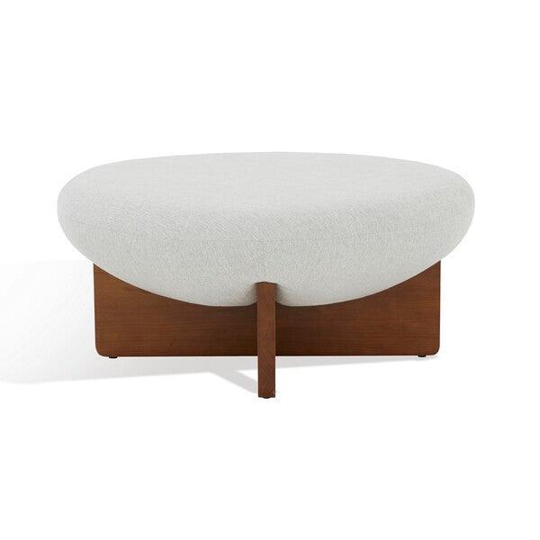TAILOR ROUND LINEN OTTOMAN - Remutear