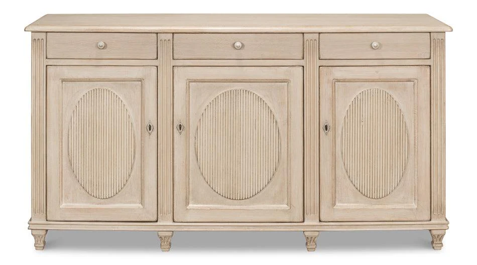 Ribbon Three Door Sideboard - Stone Grey - Remutear