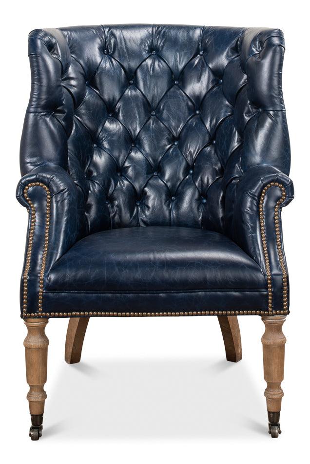 Welsh Blue Leather Chair - Remutear