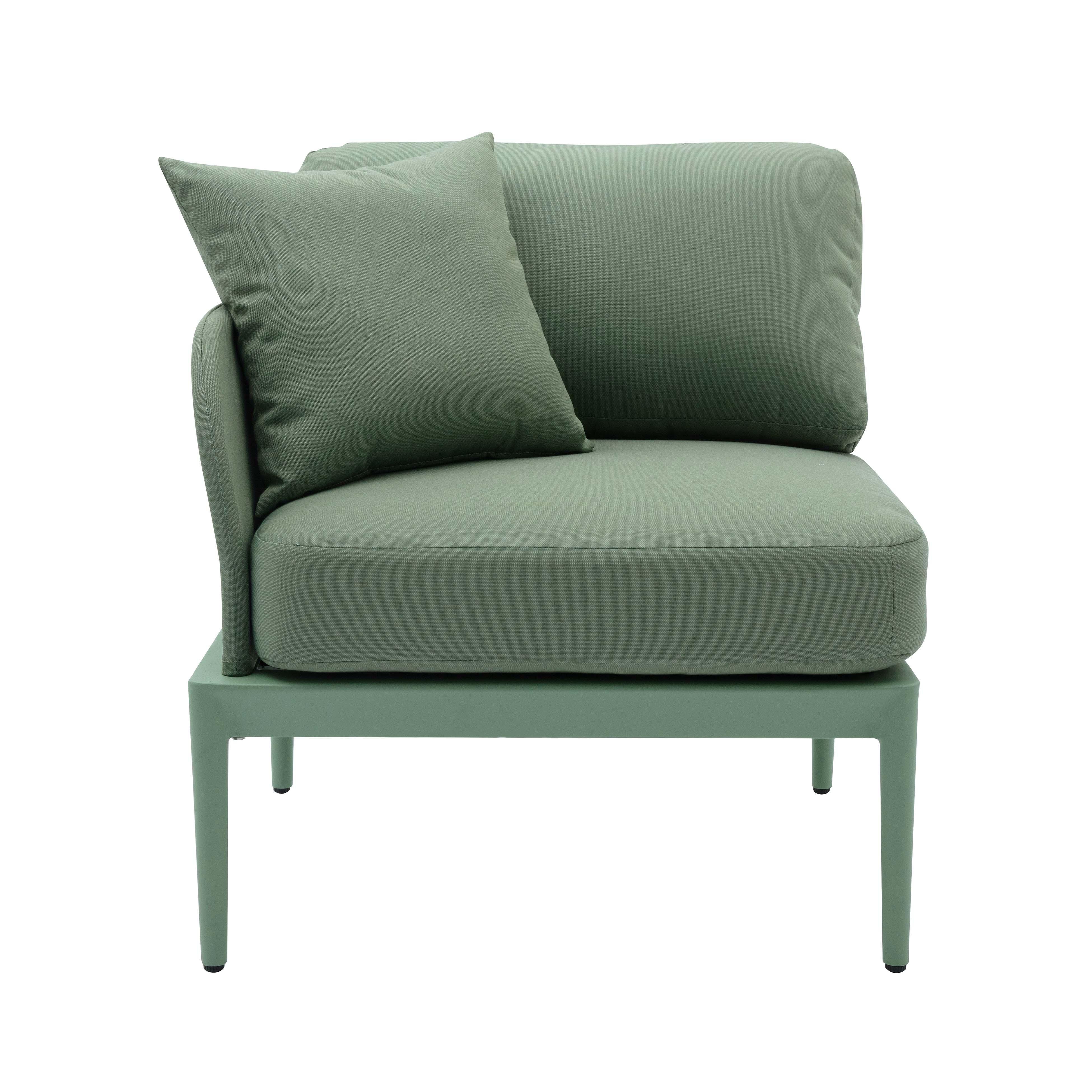 Kapri Moss Green Modular Outdoor LAF Corner Seat - Remutear