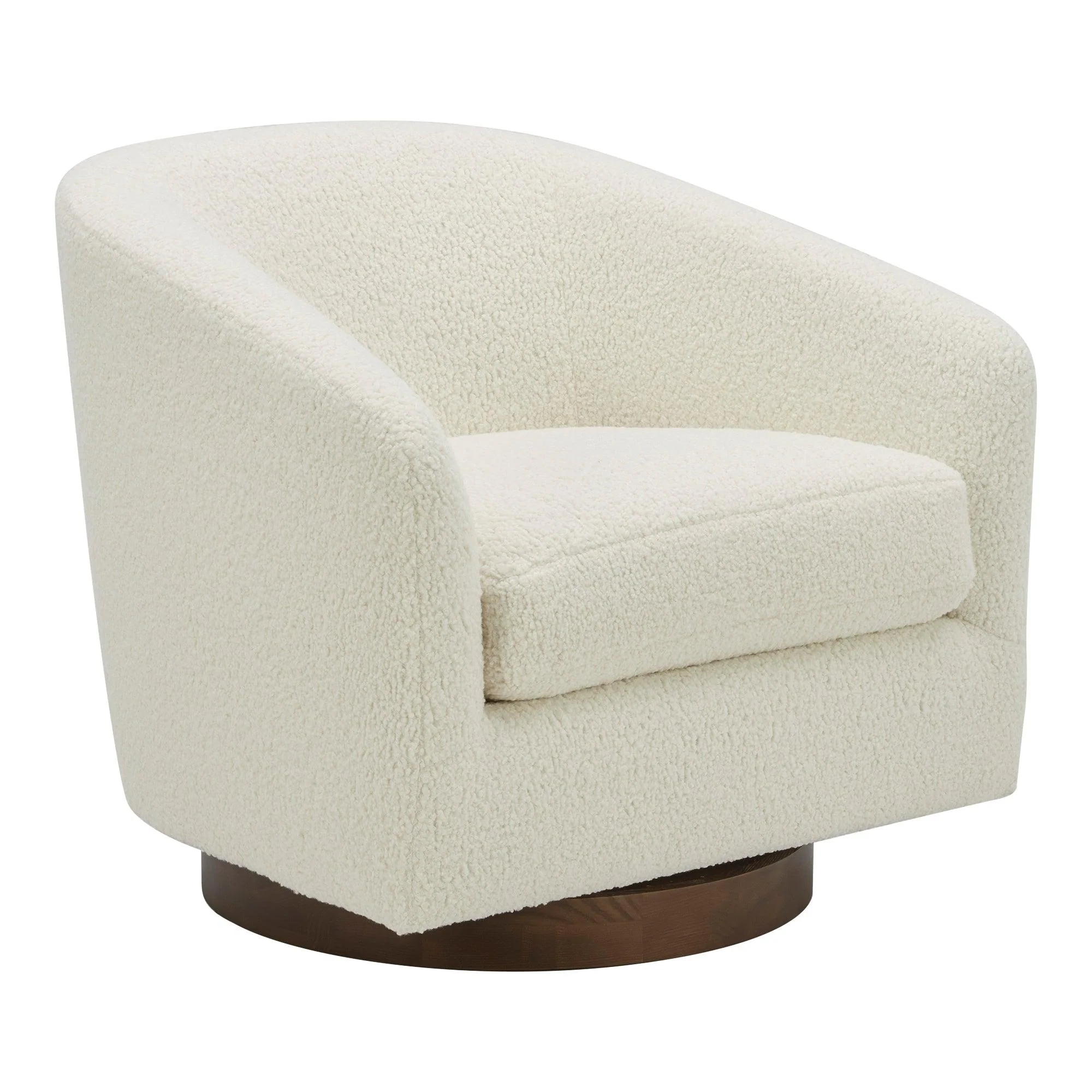 Oscy Swivel Chair Vegan Shearling White - Remutear