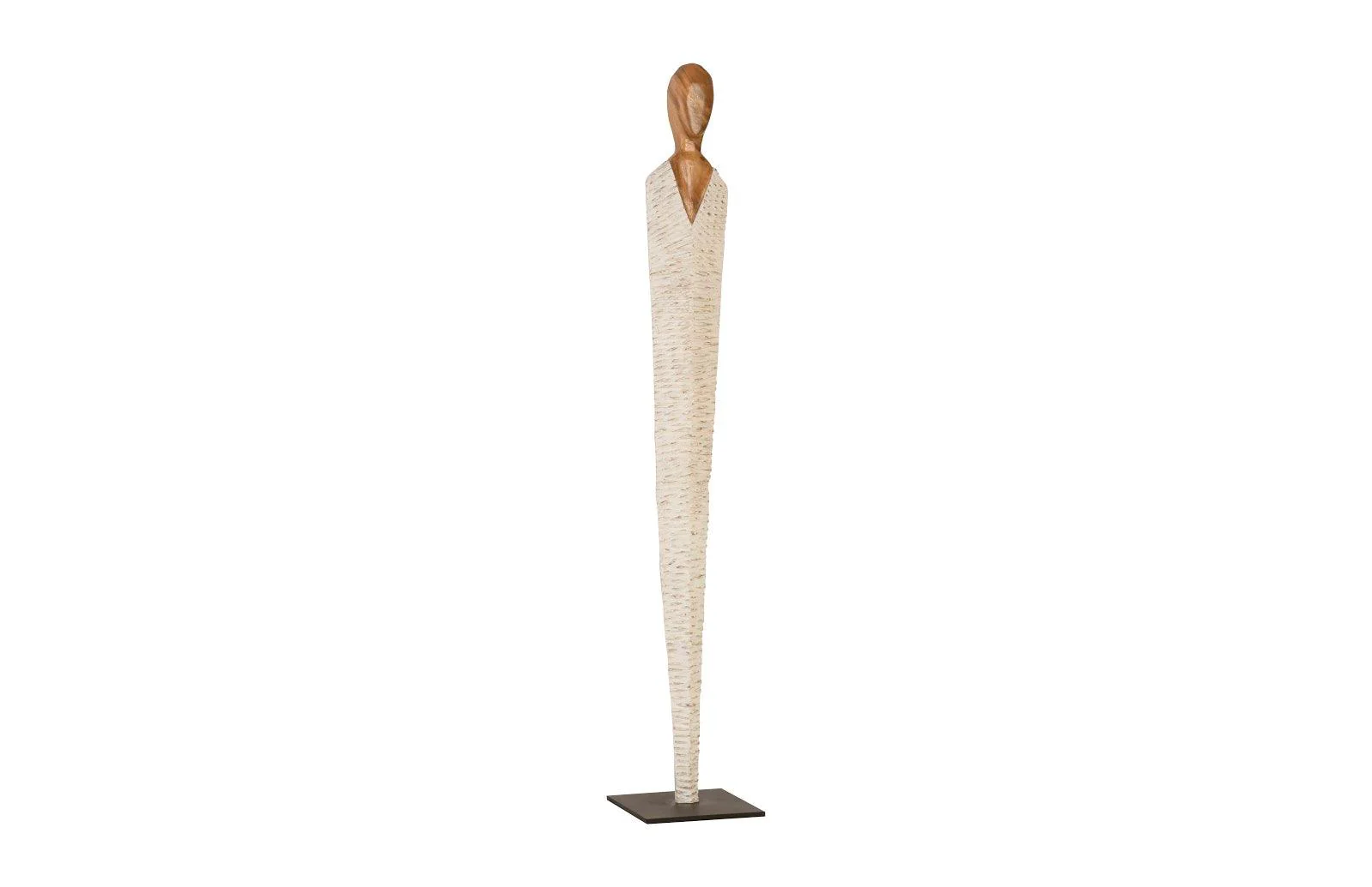 Vested Female Sculpture, Large, Chamcha, Natural, White, Gold - Remutear