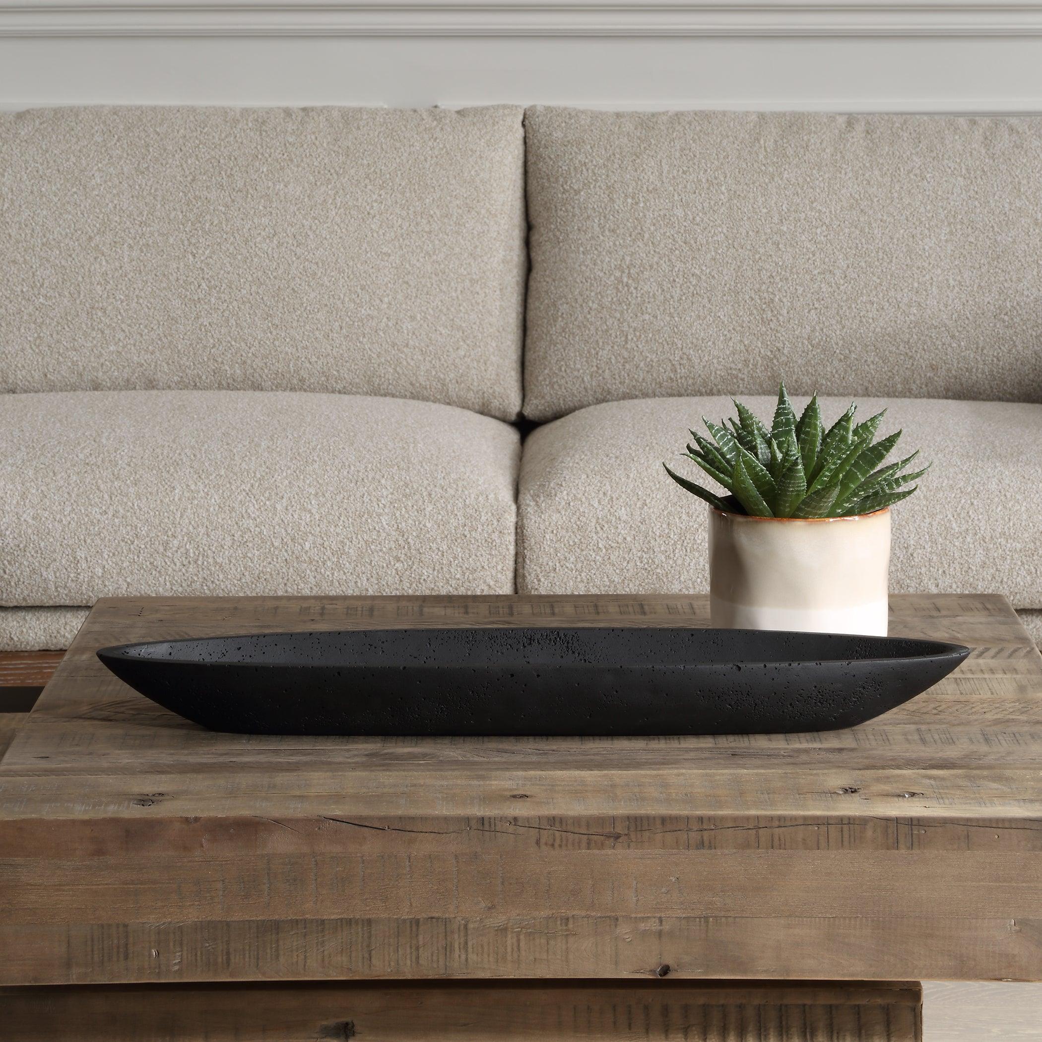 Vessel Cast Black Canoe Bowl - Remutear