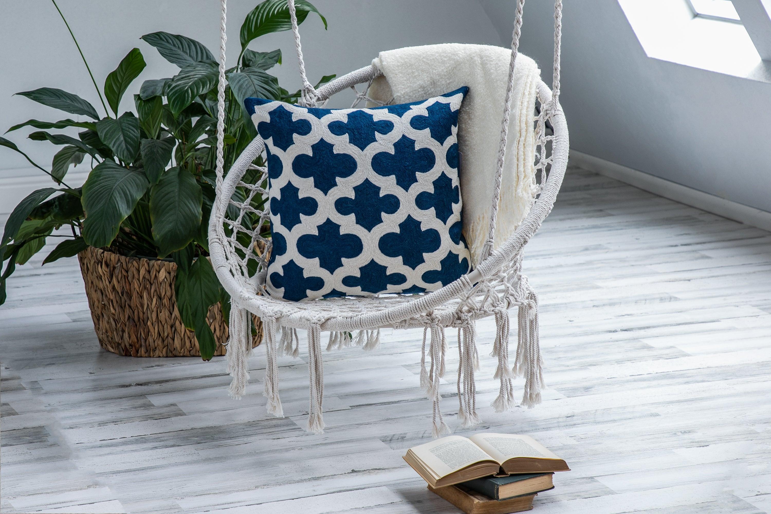 Taj Crewel Cotton Square Cushion - Remutear