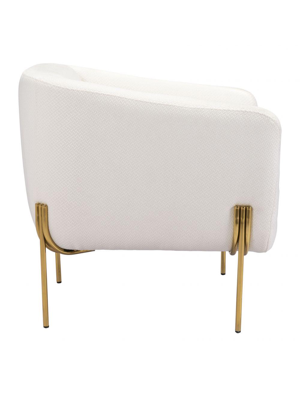 Micaela Arm Chair Ivory & Gold - Remutear