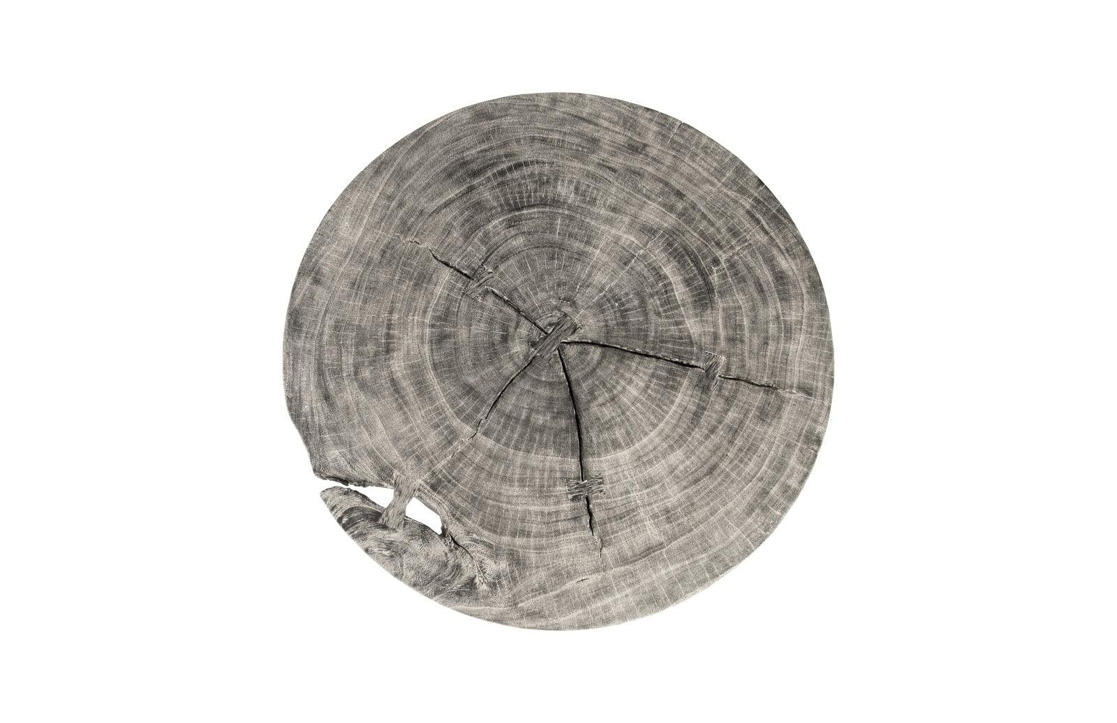 Chuleta Bar Table on Black Metal Base, Chamcha Wood, Gray Stone - Remutear