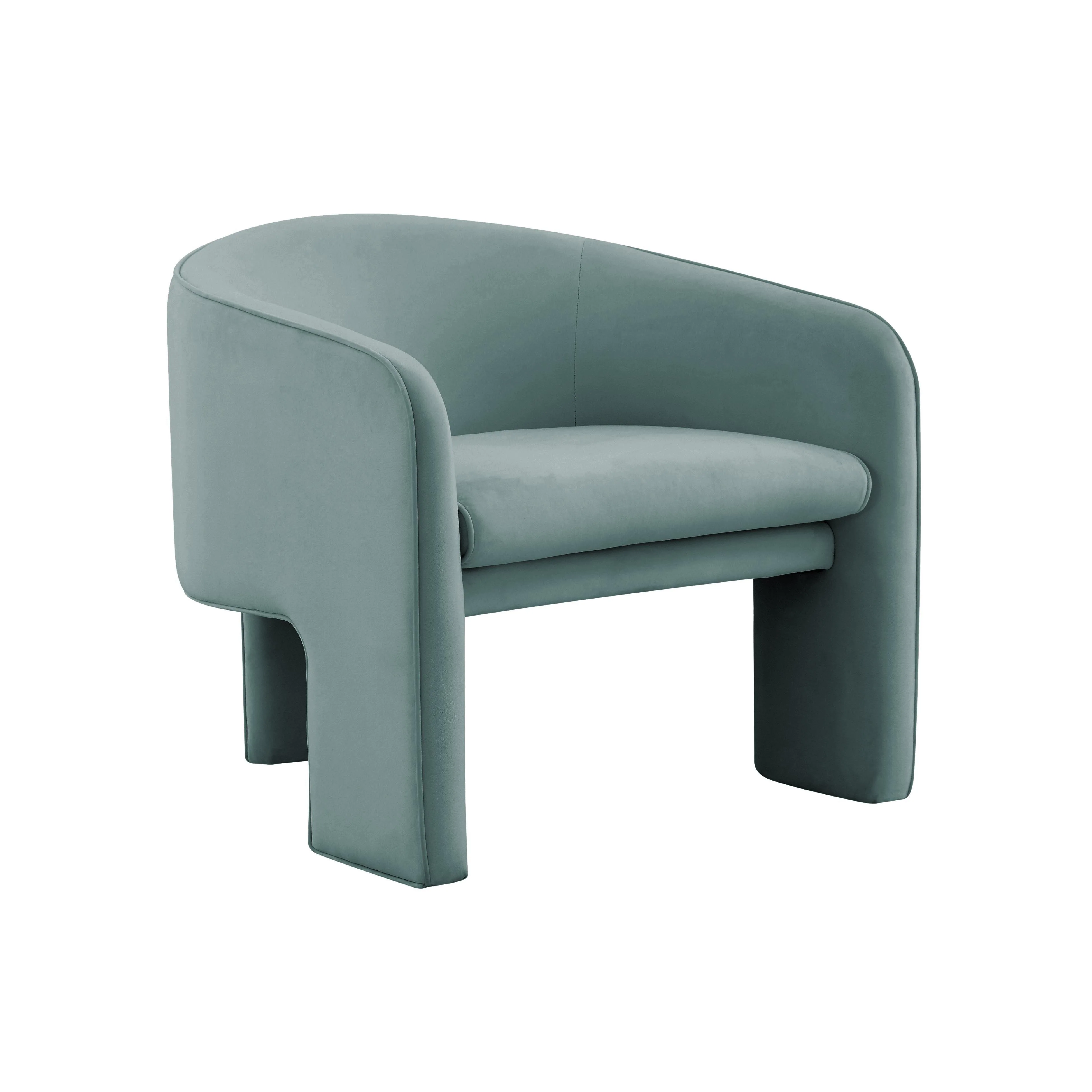 Marla Sea Blue Velvet Accent Chair - Remutear